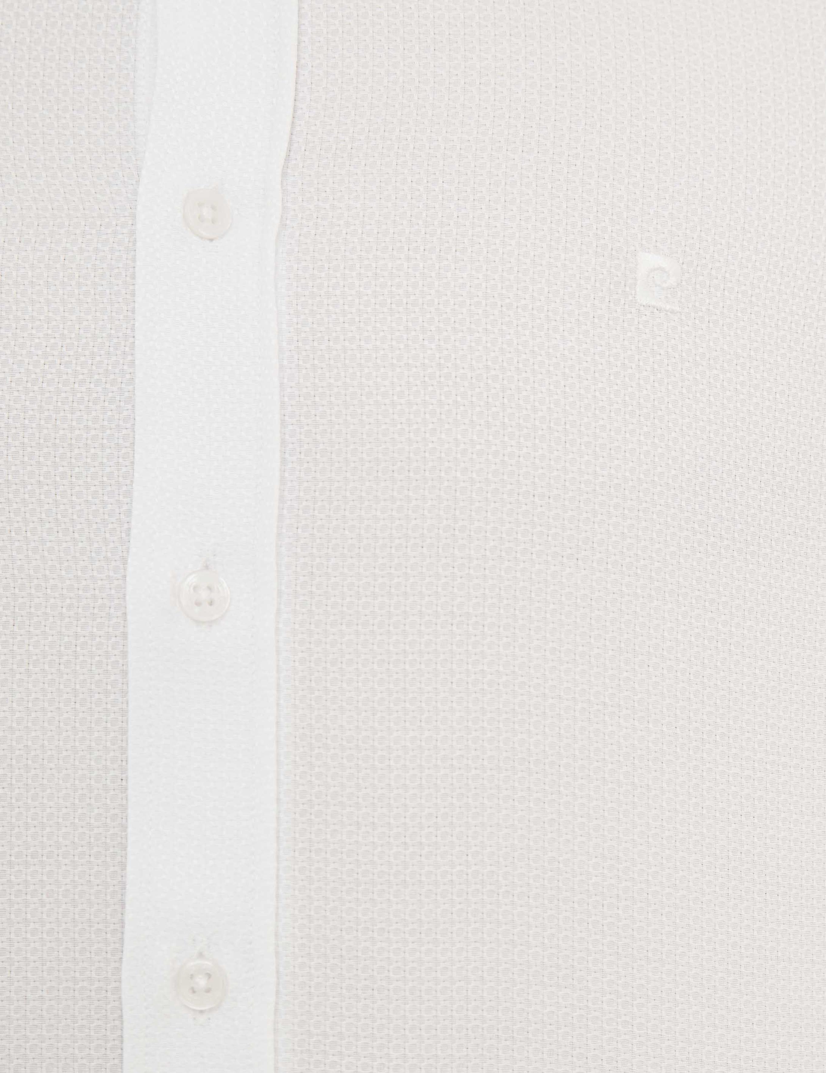 Beyaz Slim Fit Armürlü Gömlek