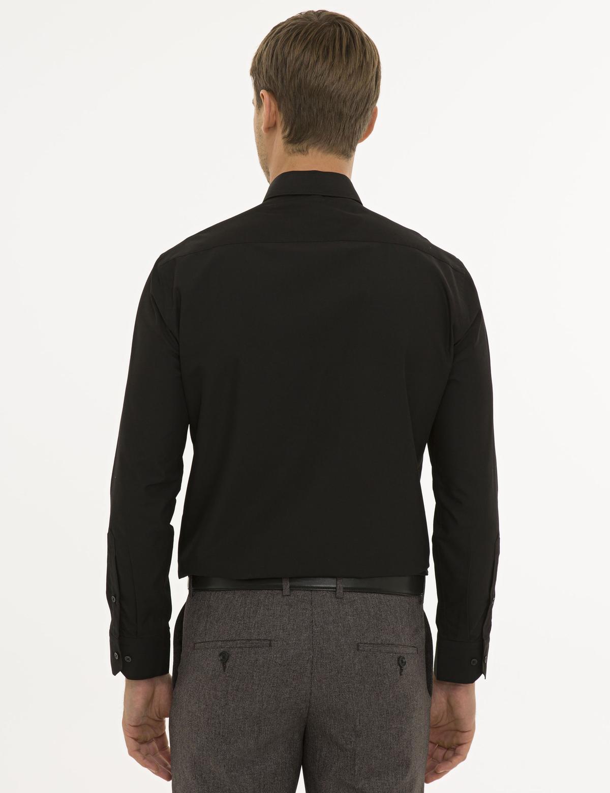Siyah Regular Fit Basic Gömlek - 50233544037