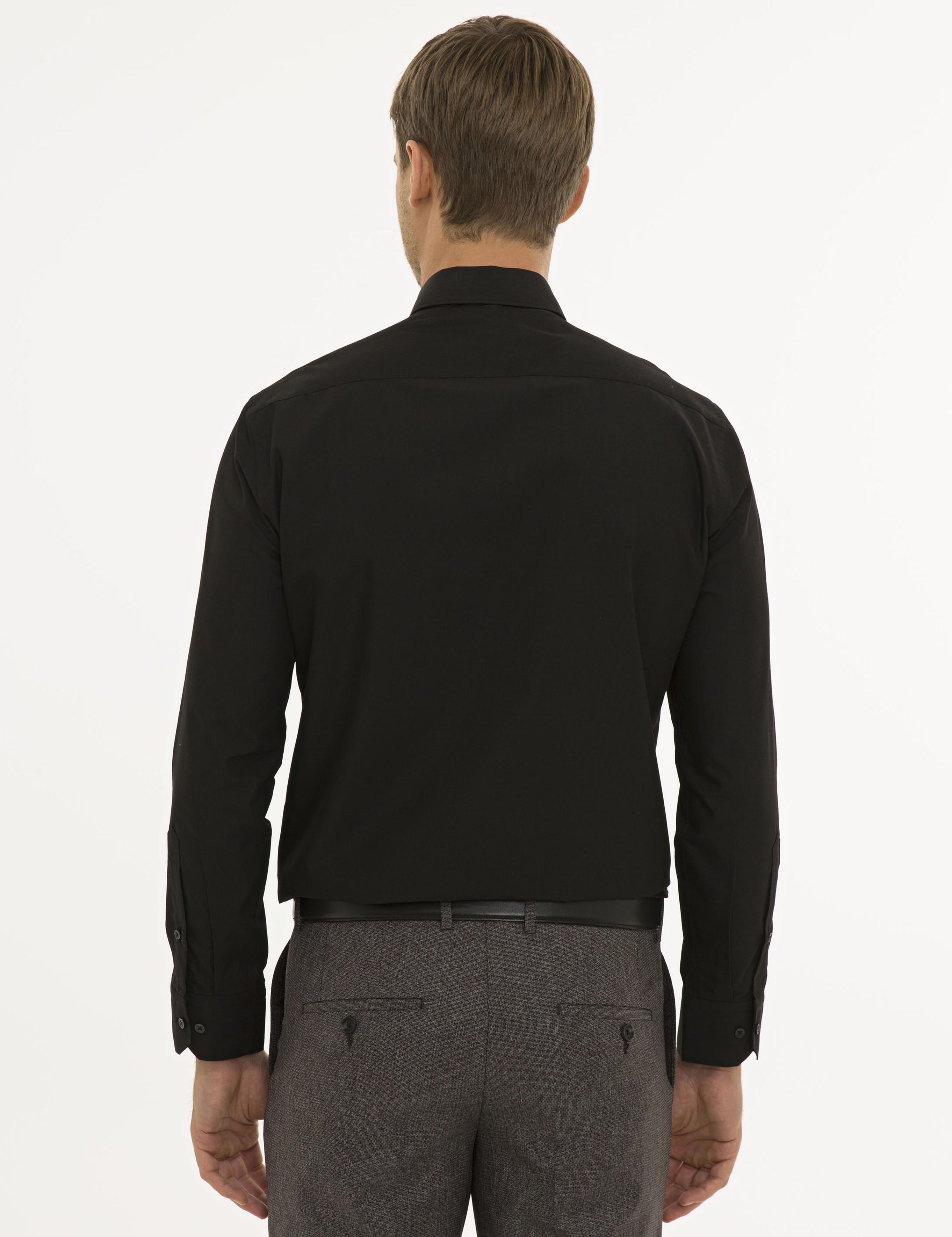 Siyah Regular Fit Basic Gömlek