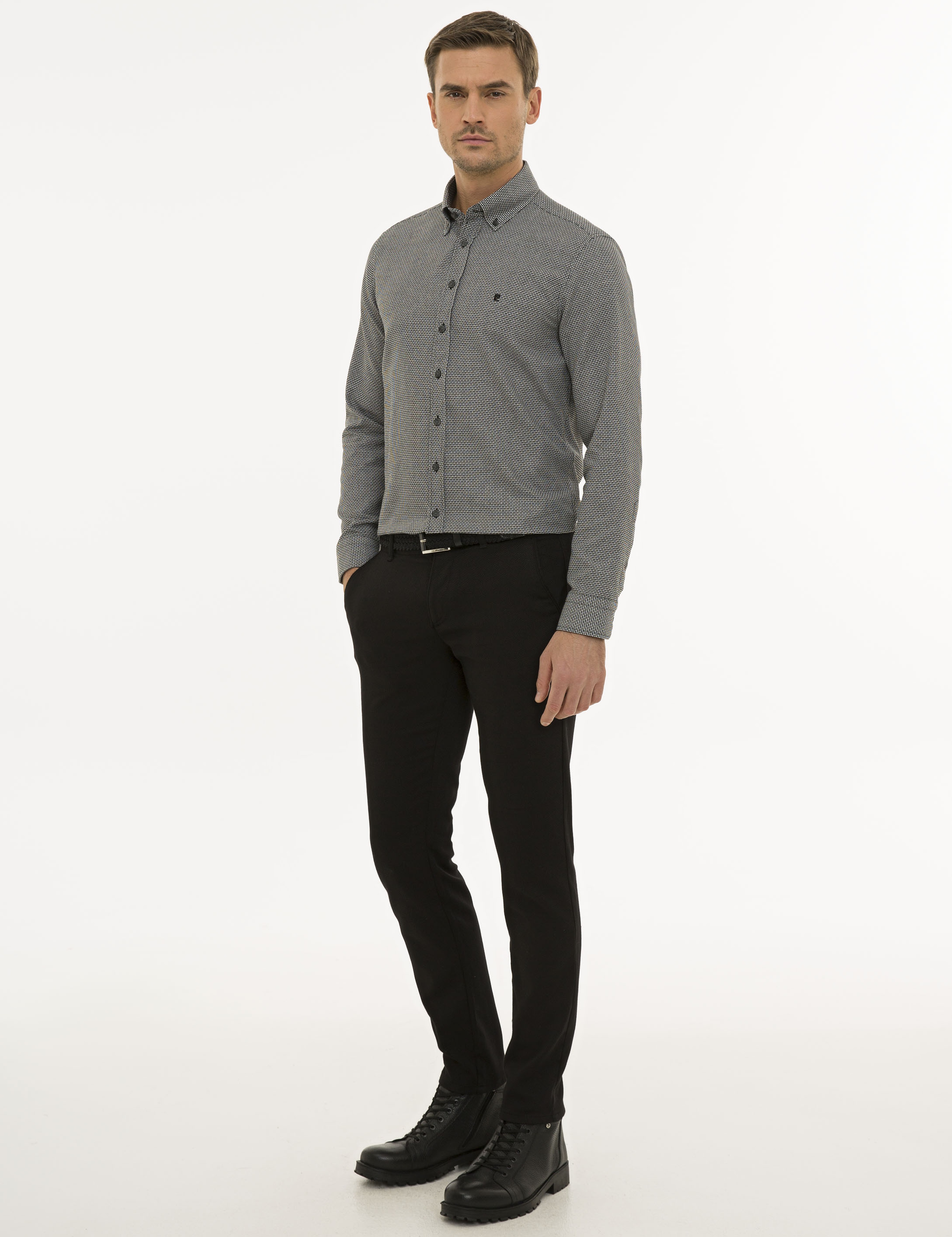 Siyah Slim Fit Gömlek - Image 4
