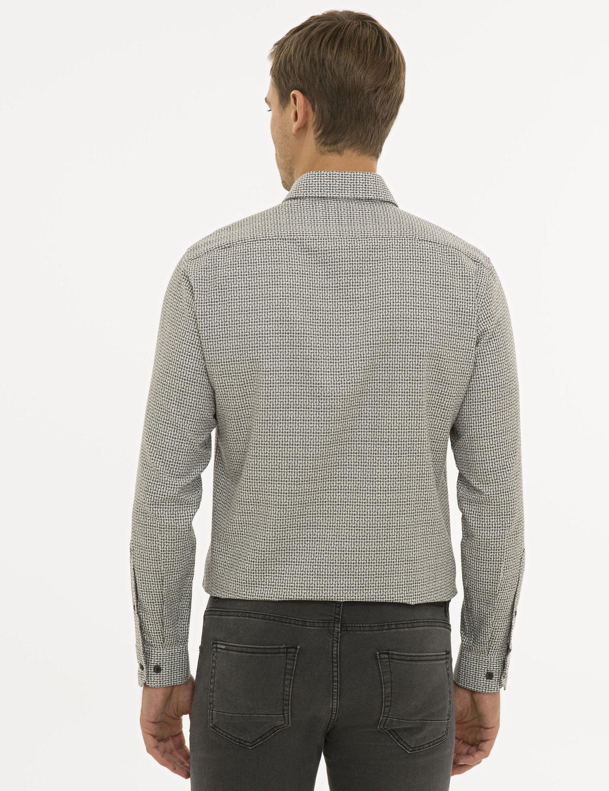 Gri Slim Fit Uzun Kollu Gömlek - 50233525016