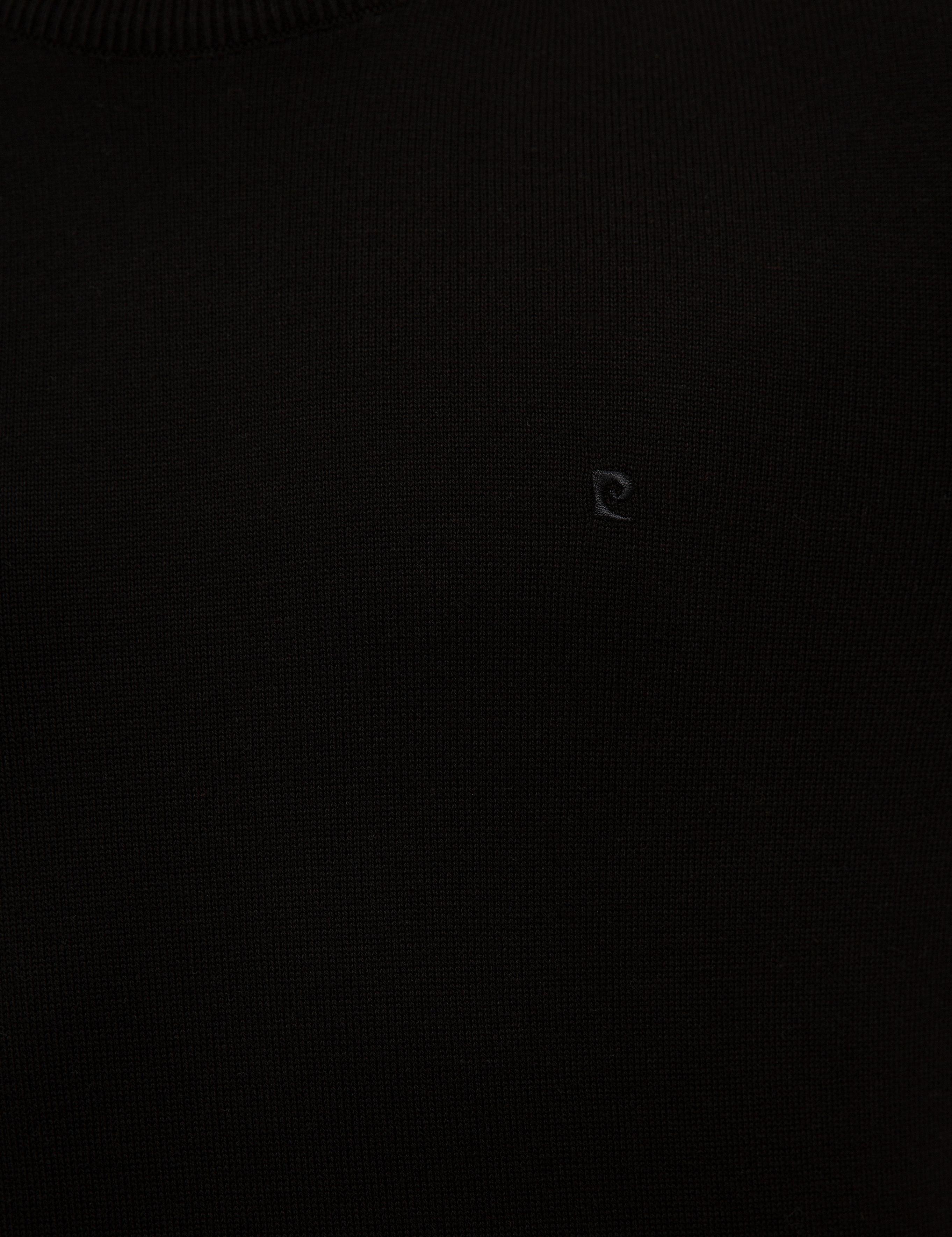 Siyah Slim Fit Bisiklet Yaka Basic Triko Kazak