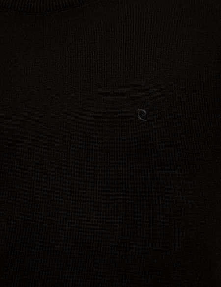 Siyah Slim Fit Bisiklet Yaka Basic Triko Kazak - 50229215136