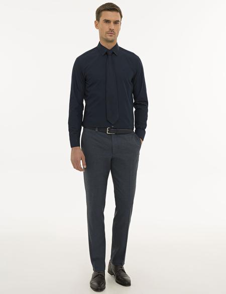Lacivert Regular Fit Basic Gömlek - 50233544028