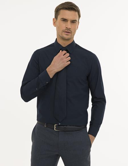 Lacivert Regular Fit Basic Gömlek - 50233544028