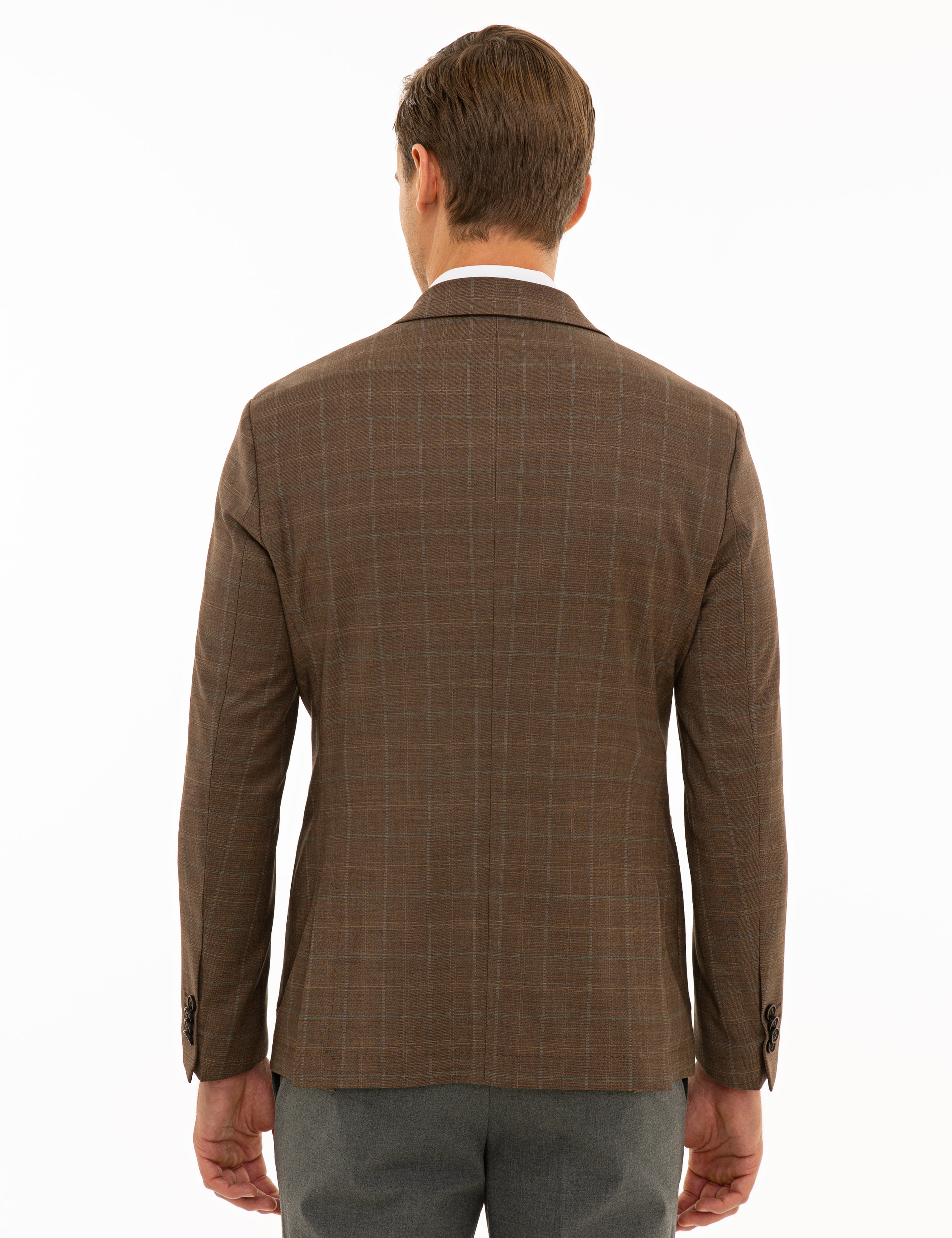 Açık Kahverengi Slim Fit Ceket - Image 4