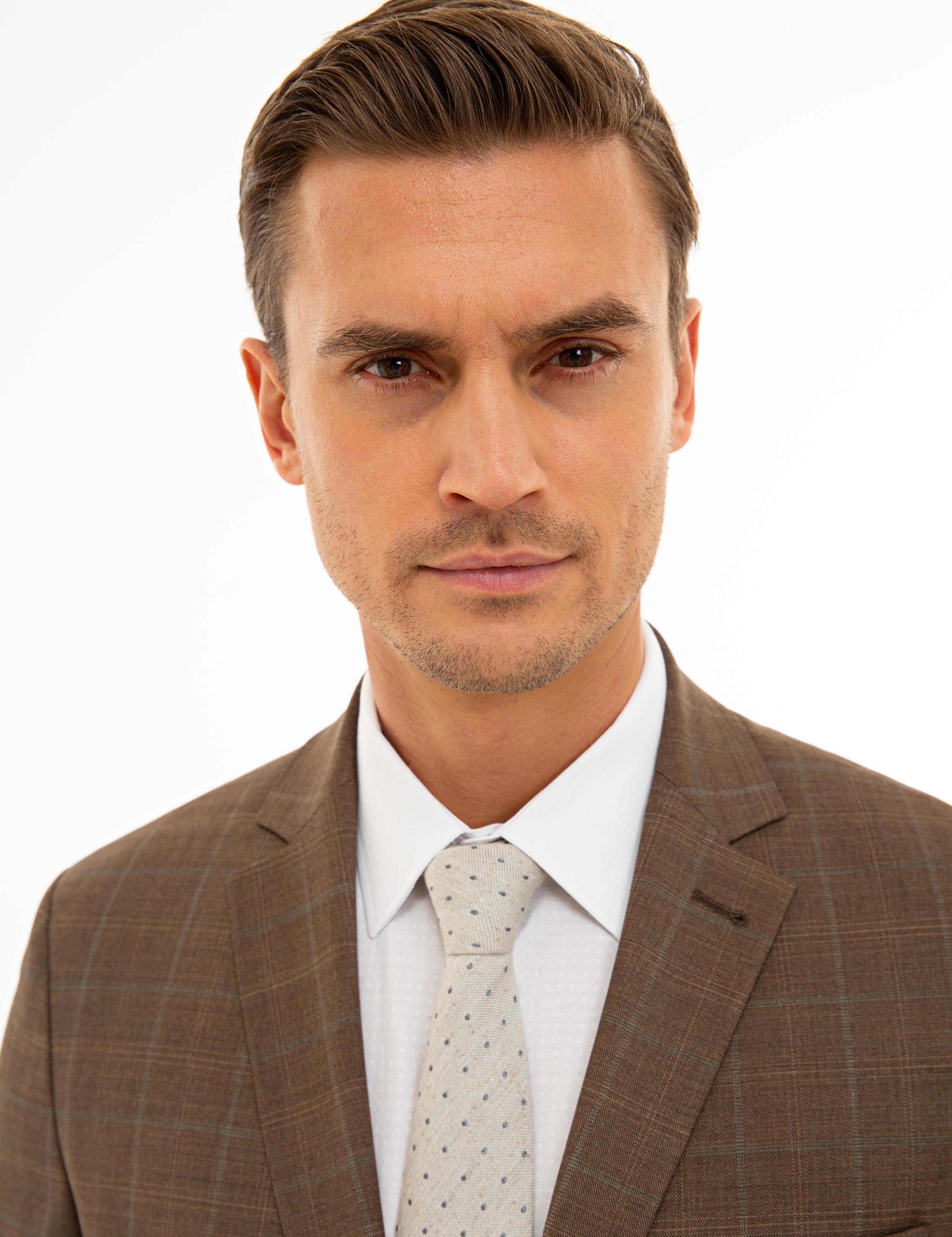 Açık Kahverengi Slim Fit Ceket