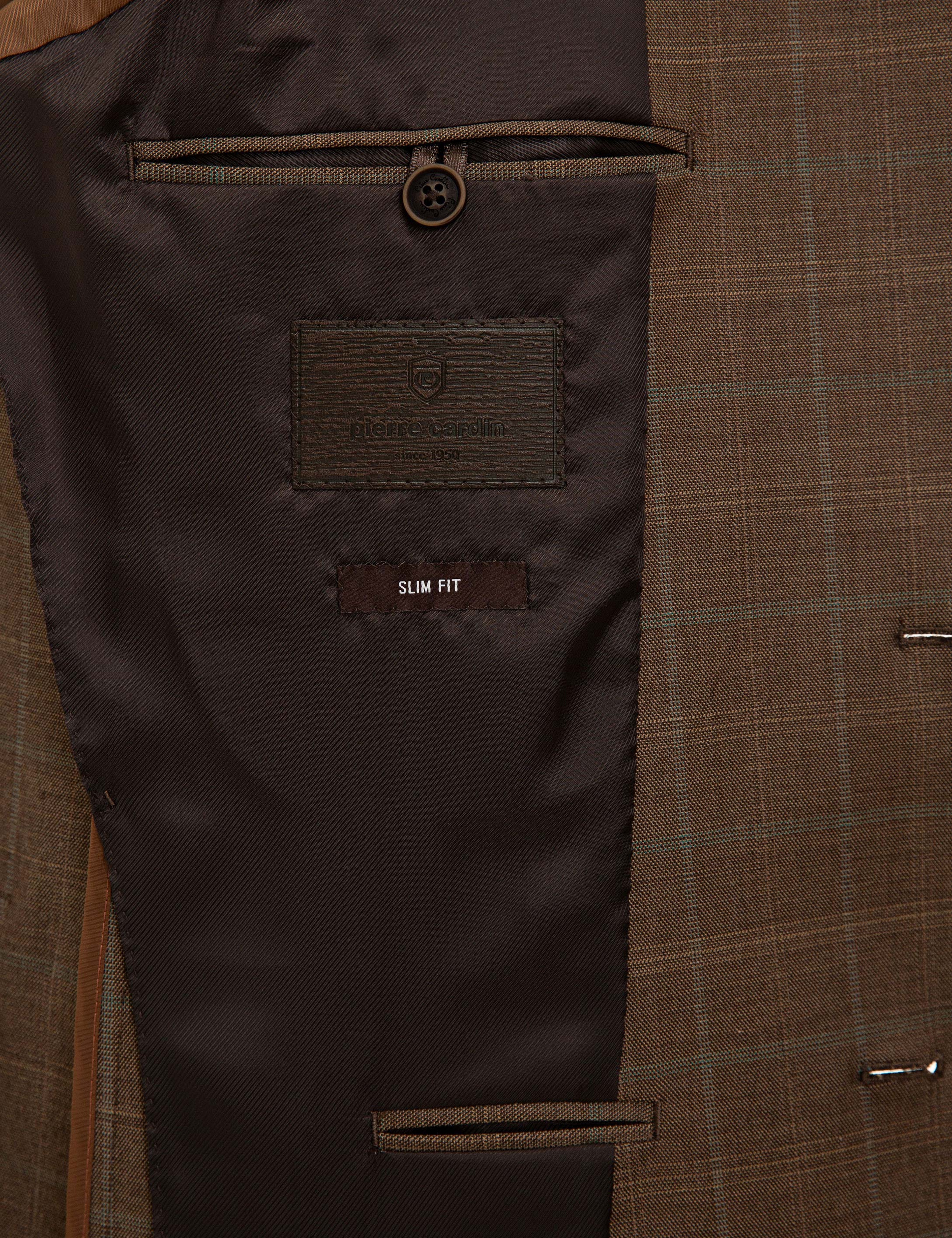 Açık Kahverengi Slim Fit Ceket - Image 6