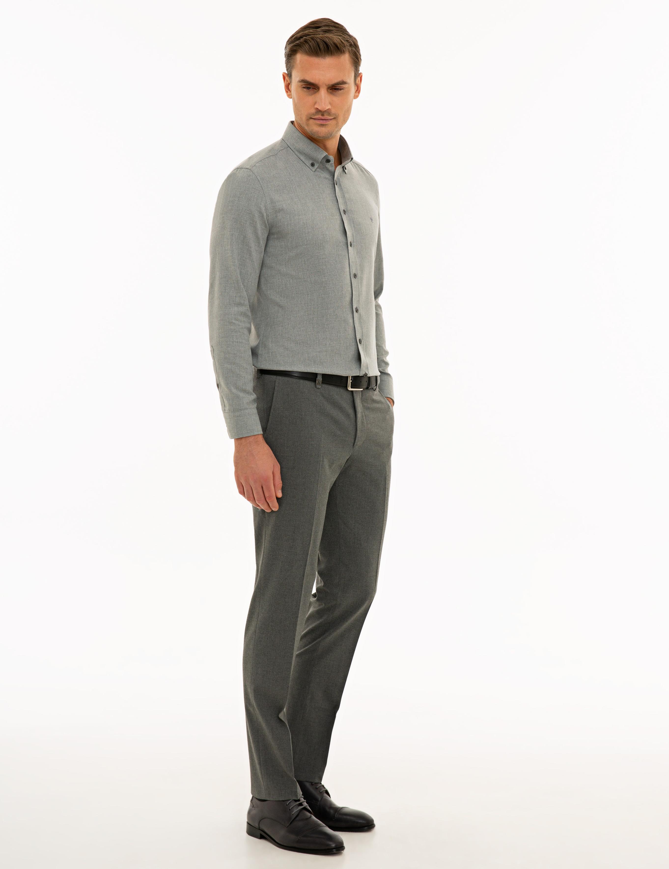 Gri Slim Fit Pantolon
