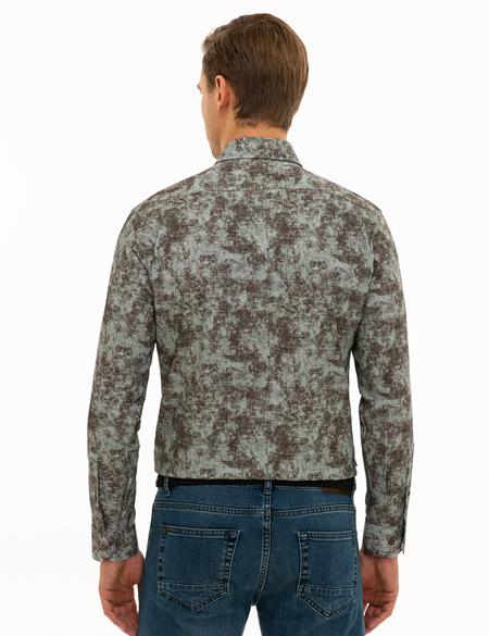 Haki Slim Fit Uzun Kollu Gömlek - 50229512010