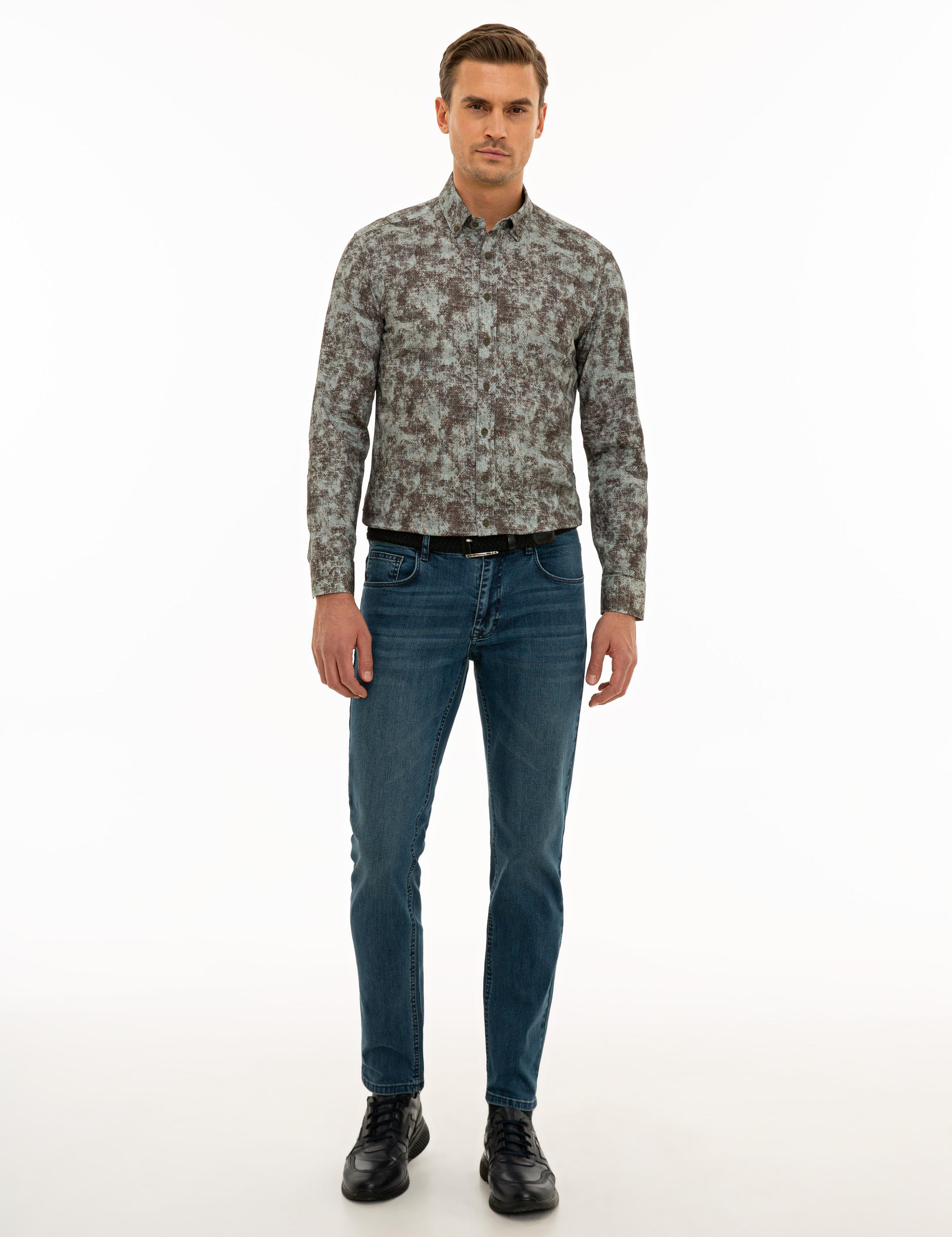 Haki Slim Fit Uzun Kollu Gömlek