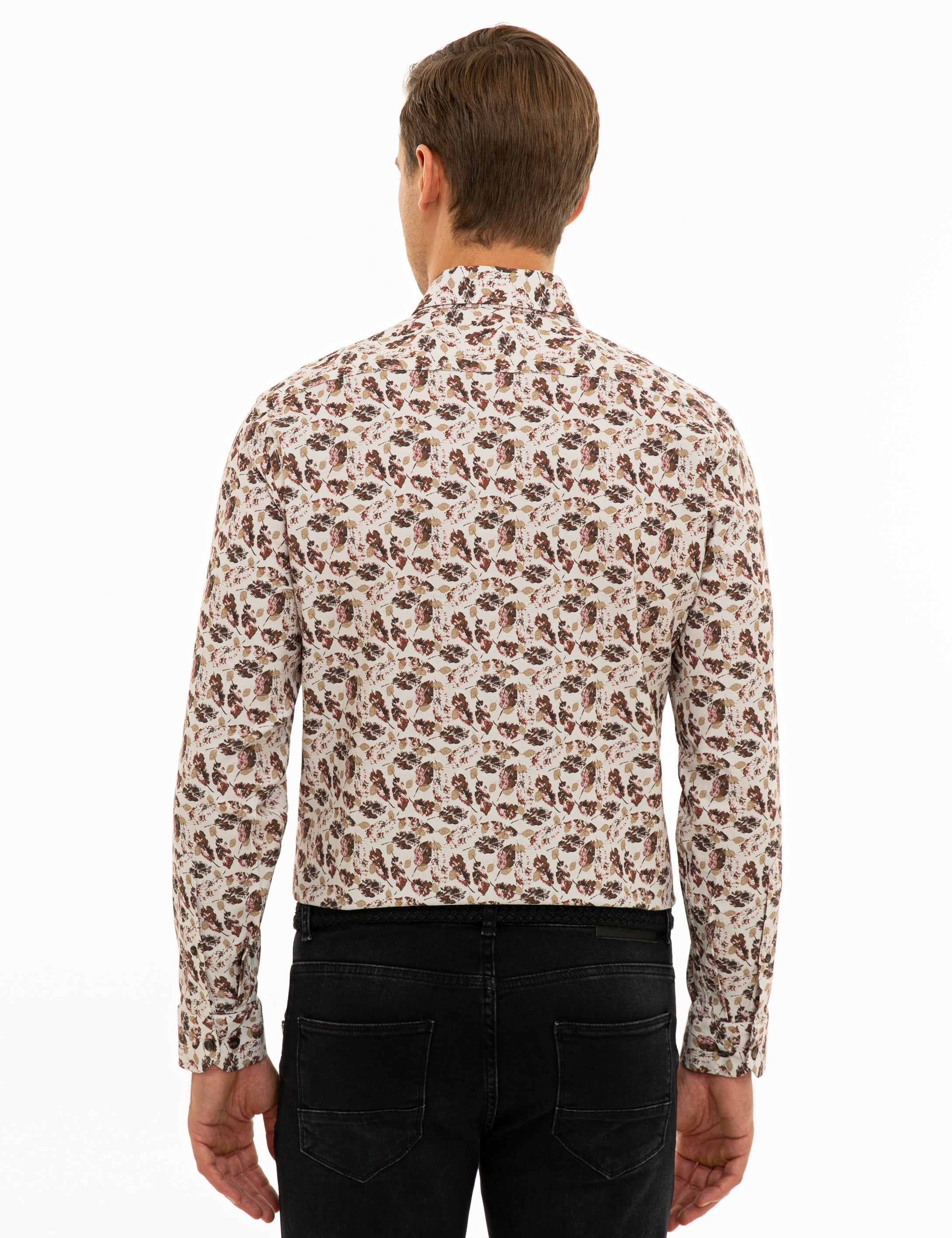 Açık Kahverengi Slim Fit Uzun Kollu Gömlek