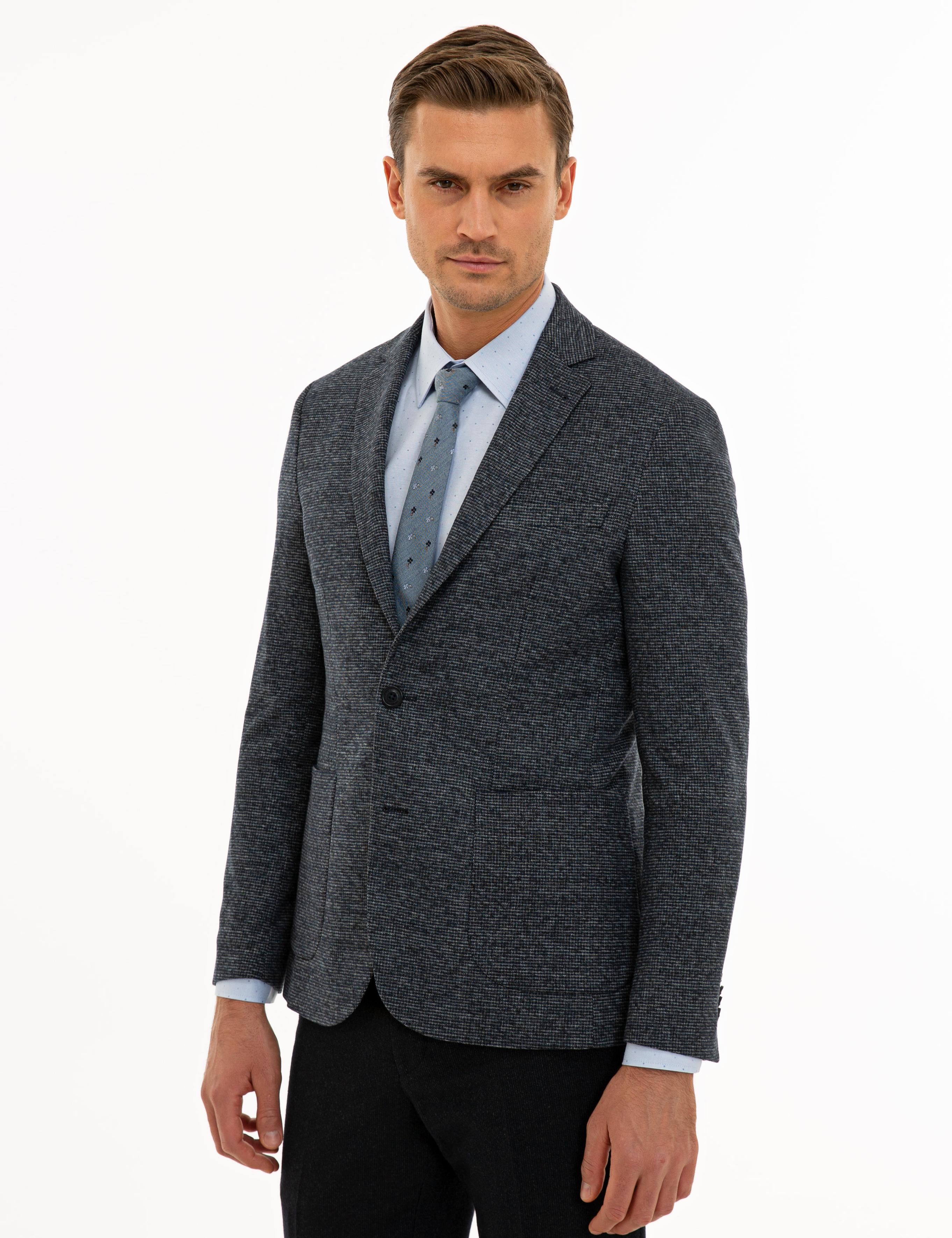 Lacivert Slim Fit Ceket