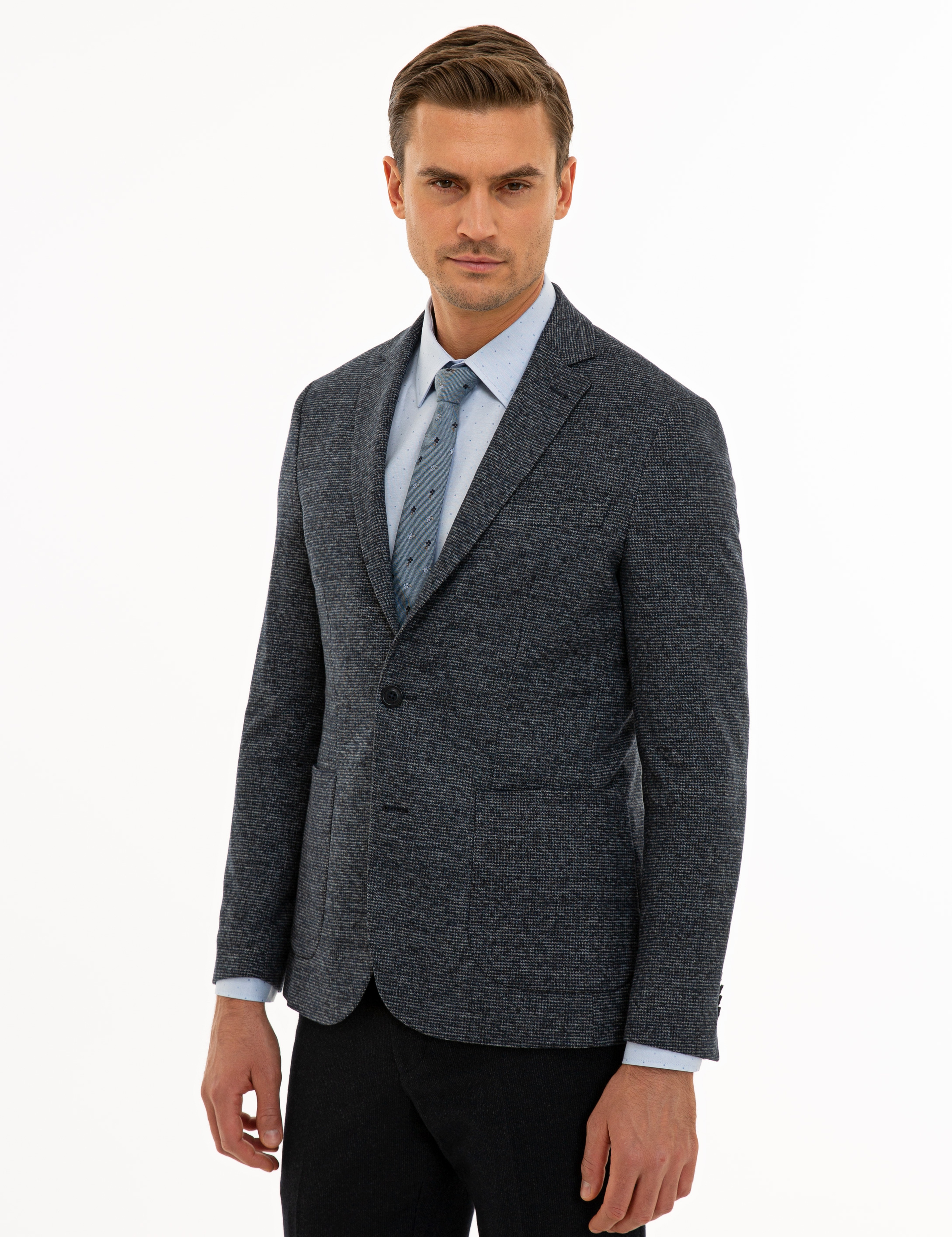 Lacivert Slim Fit Ceket - Image 3