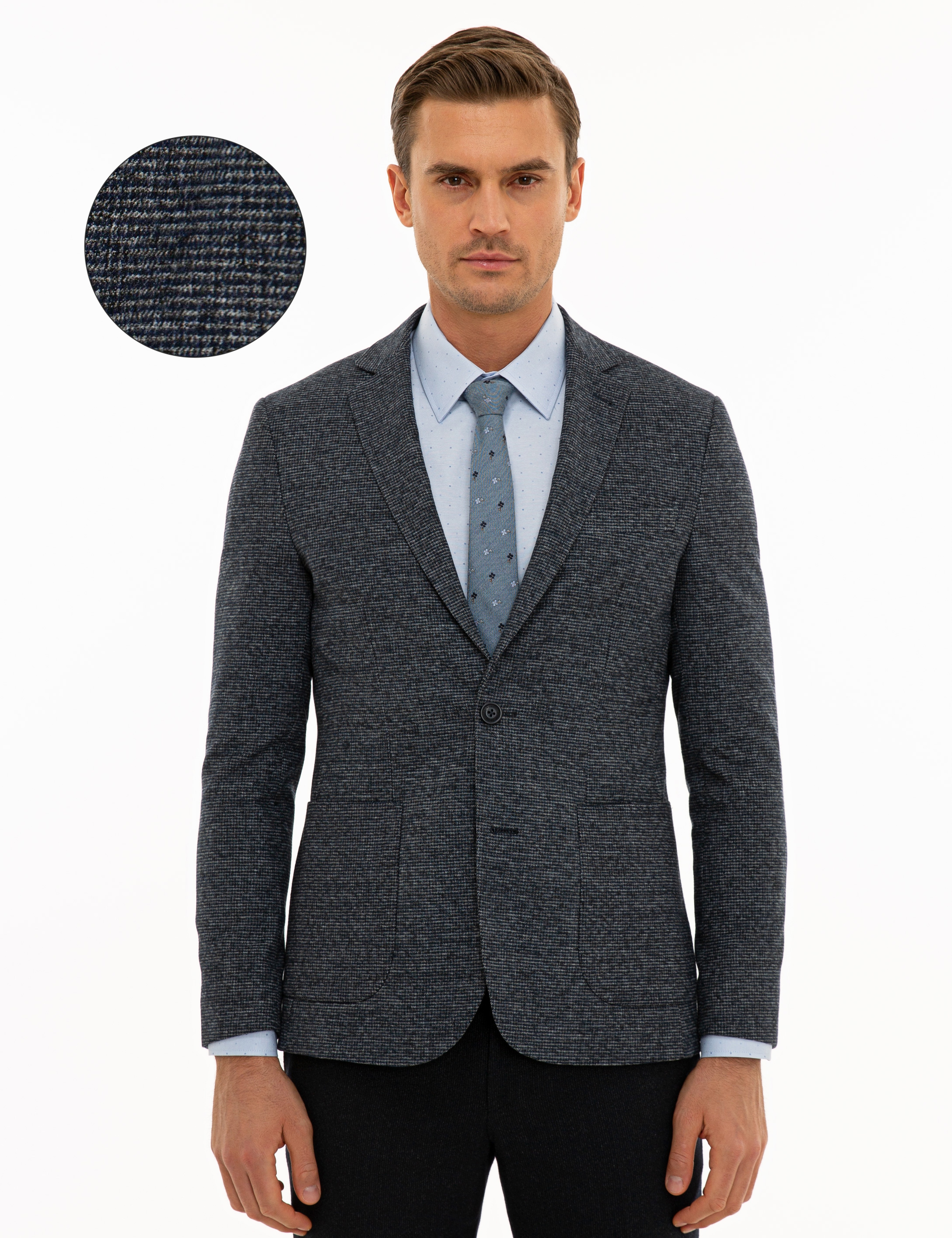 Lacivert Slim Fit Ceket - Image 1