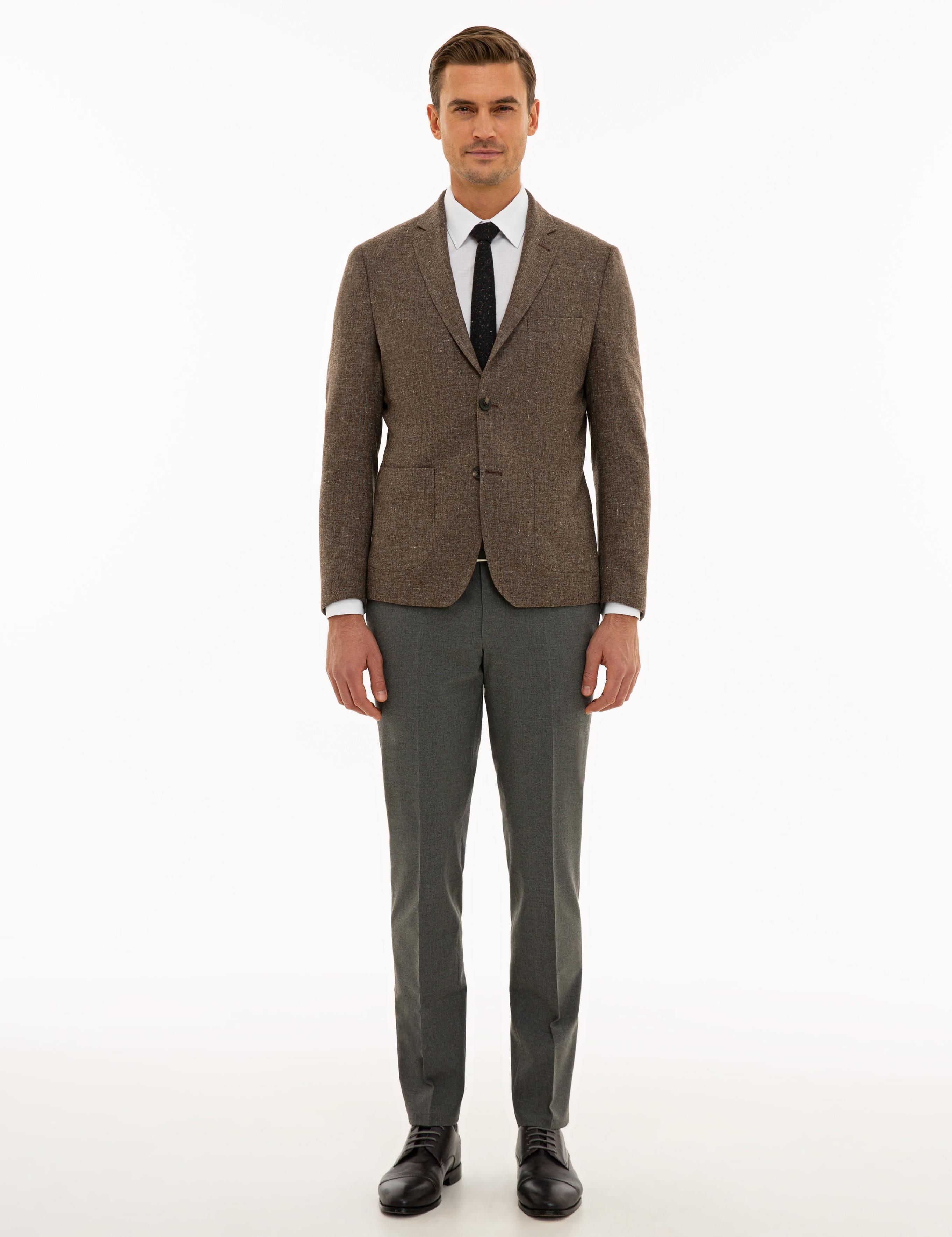 Kahverengi Ex. Slim Fit Ceket