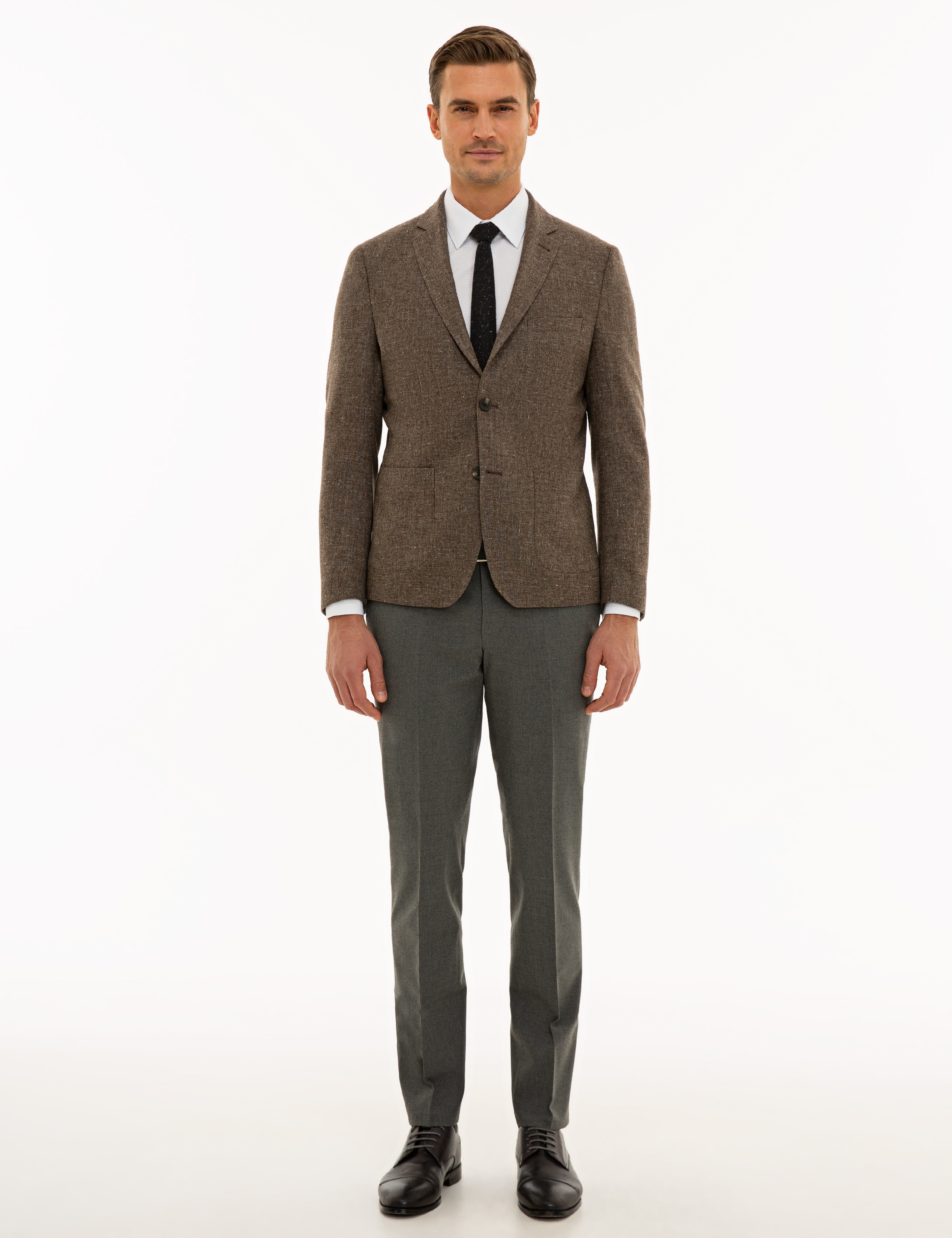 Kahverengi Ex. Slim Fit Ceket - Image 5