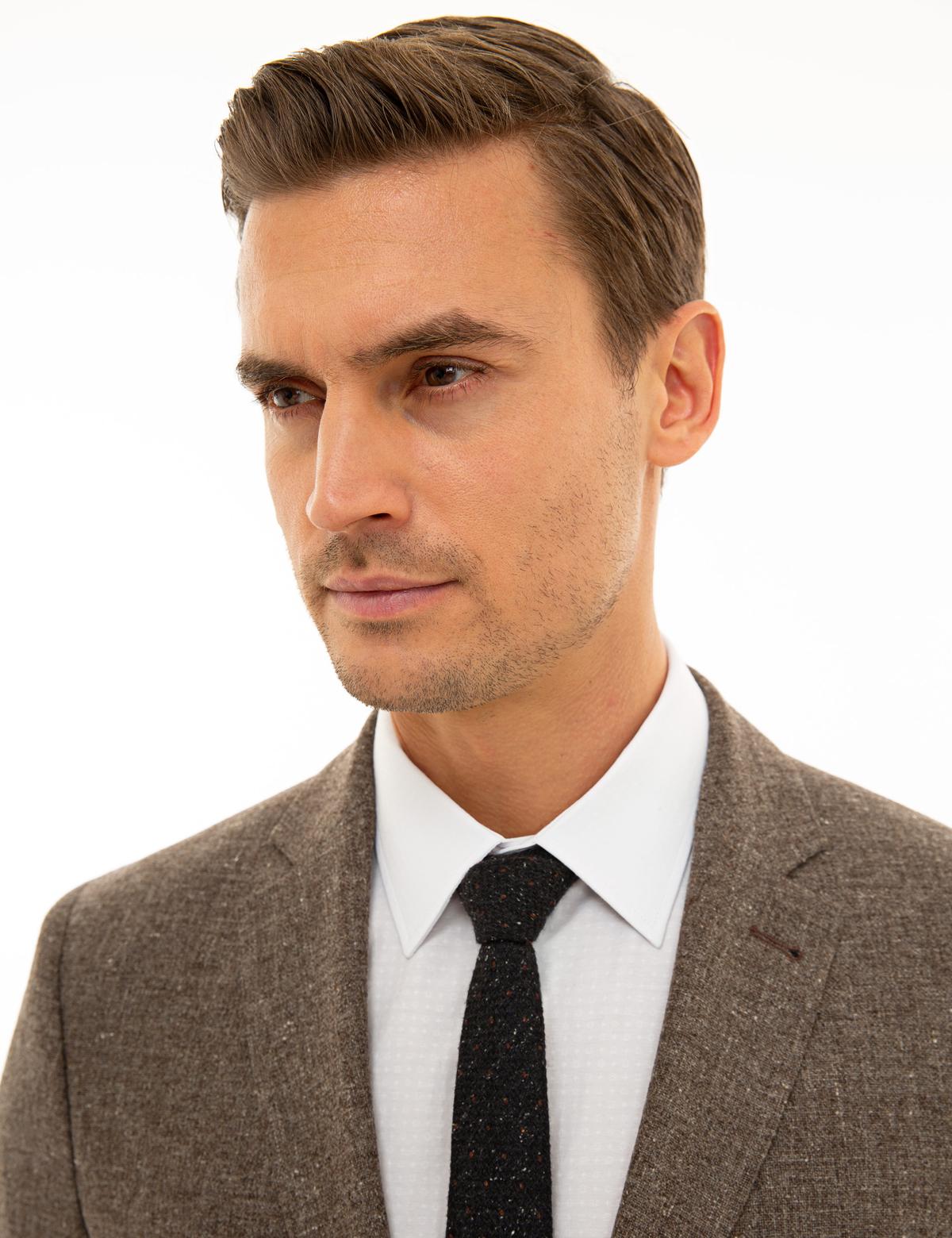 Kahverengi Ex. Slim Fit Ceket - 50227204044