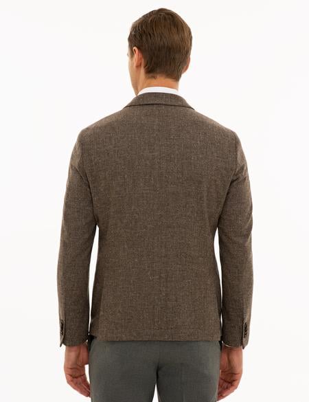 Kahverengi Ex. Slim Fit Ceket - 50227204044