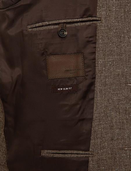 Kahverengi Ex. Slim Fit Ceket - 50227204044