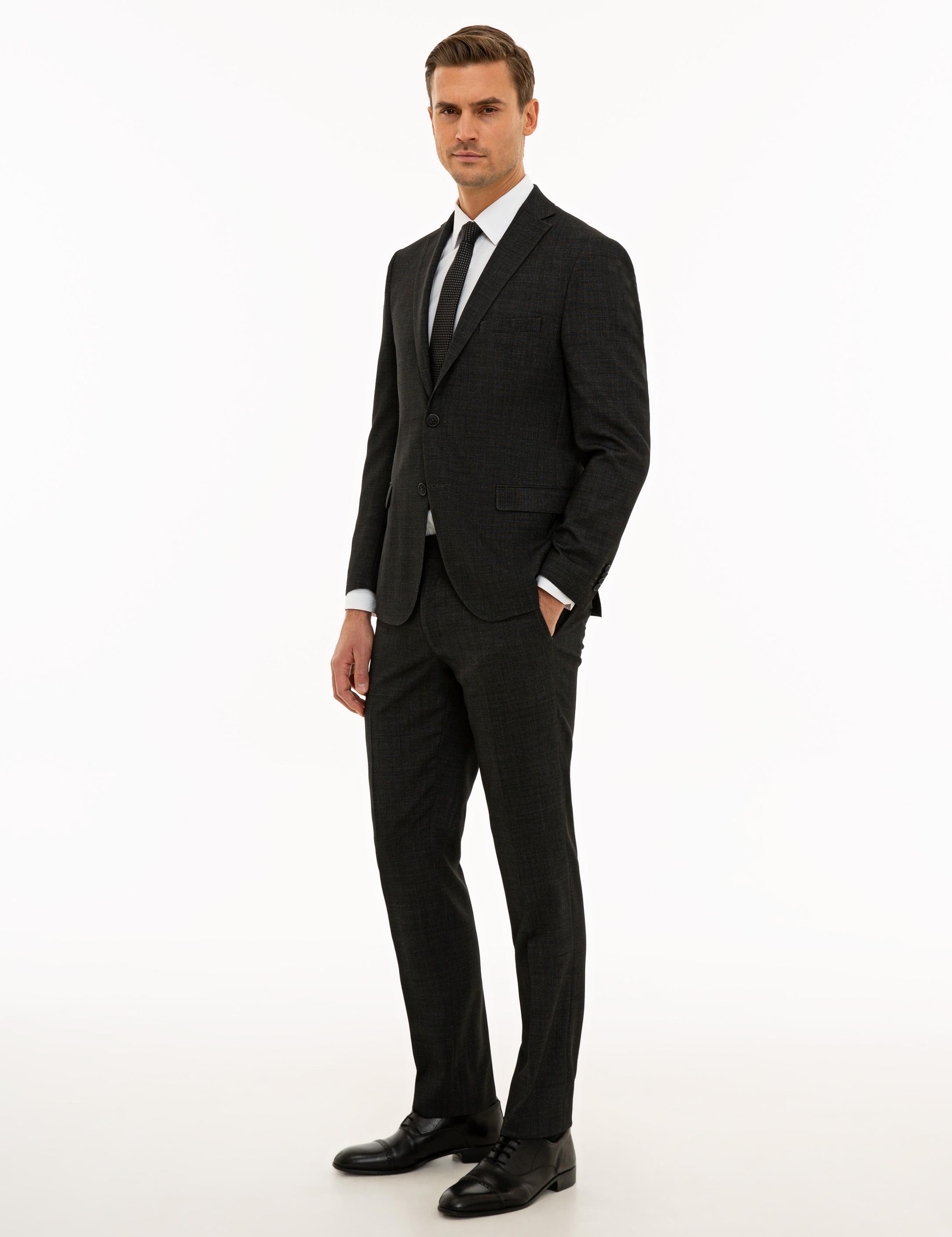 Antrasit Slim Fit Takım Elbise