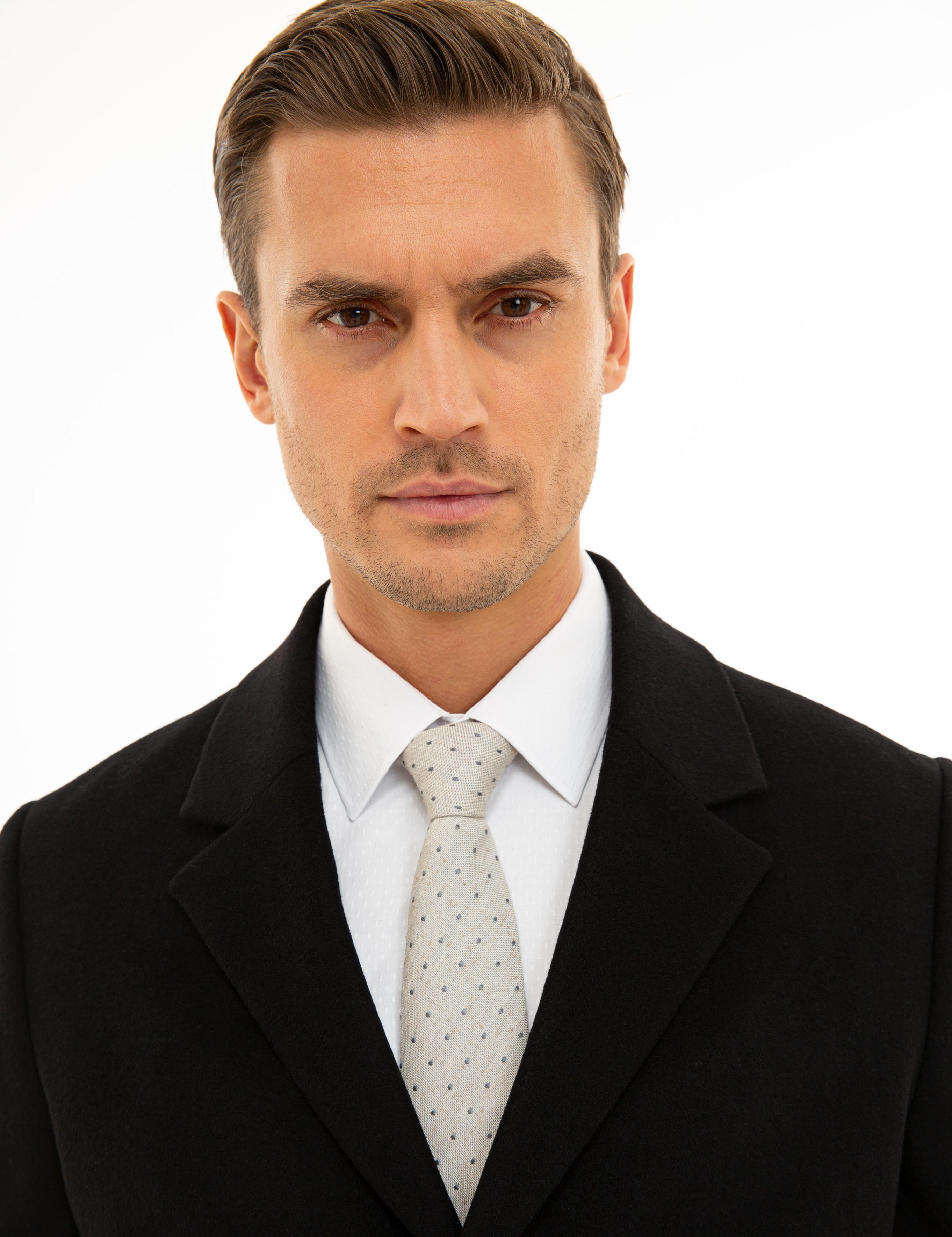 Siyah Ex. Slim Fit Kaşe Kaban