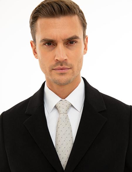 Siyah Ex. Slim Fit Kaşe Kaban - 50230243045