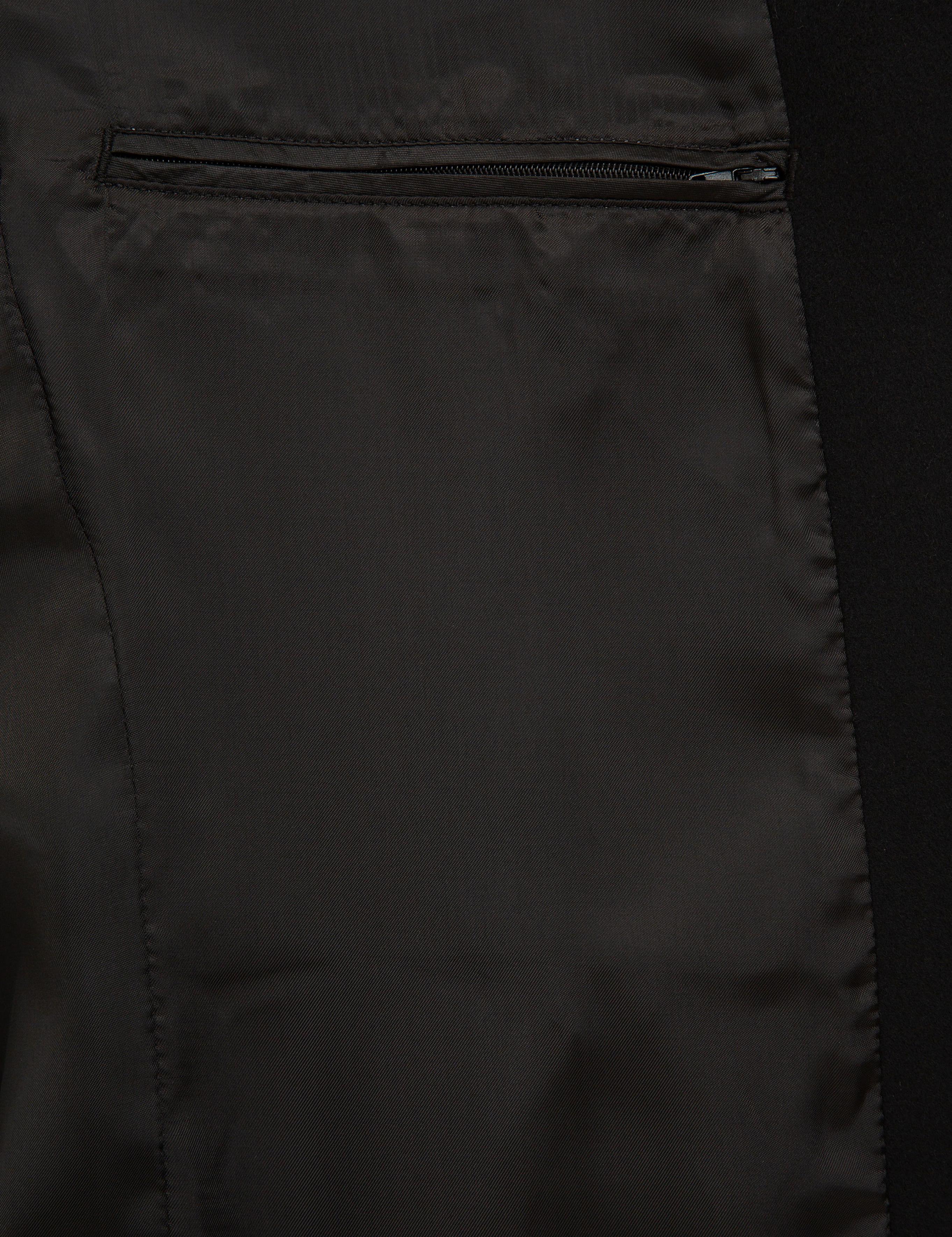 Siyah Ex. Slim Fit Kaşe Kaban