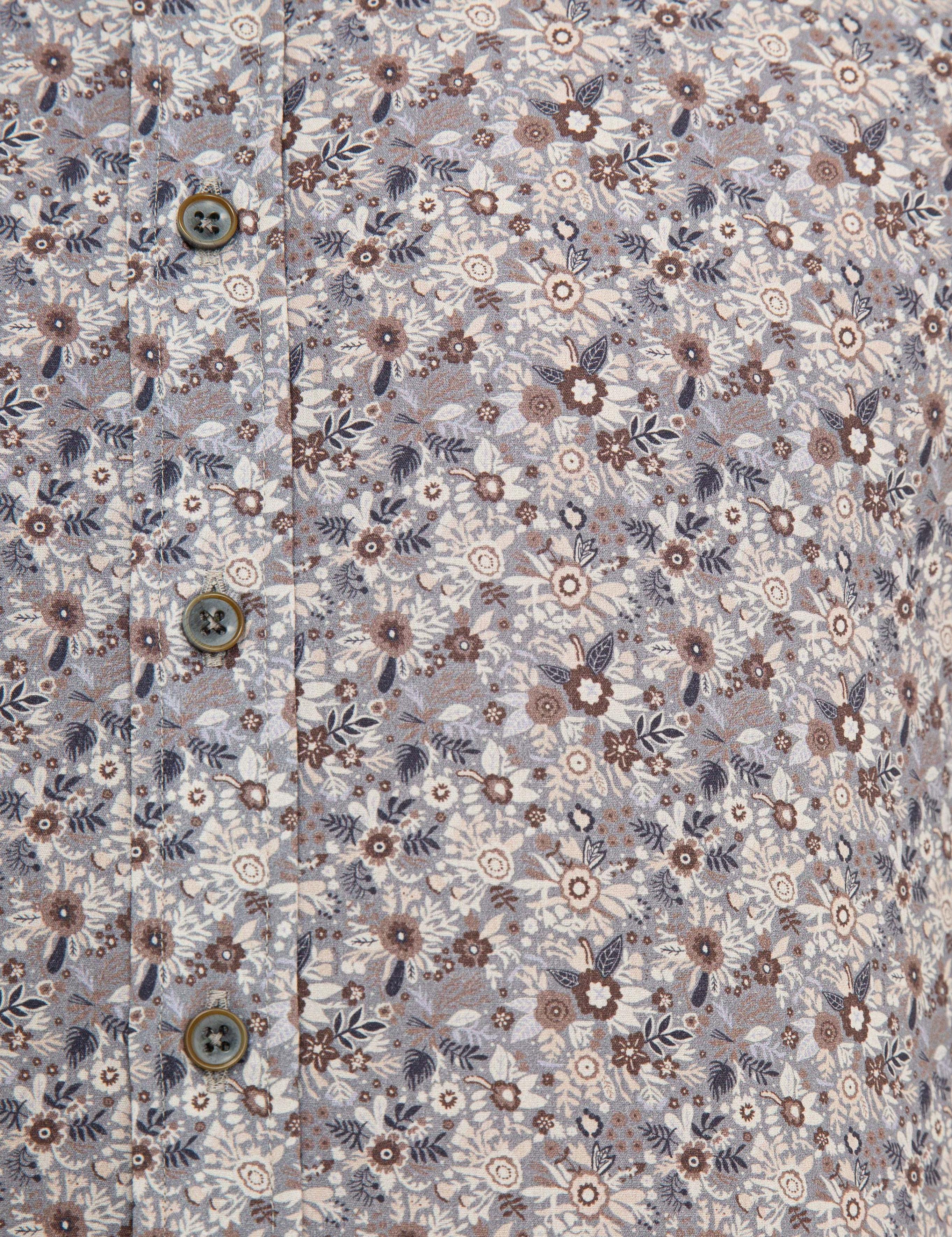 Gri Slim Fit Uzun Kollu Gömlek