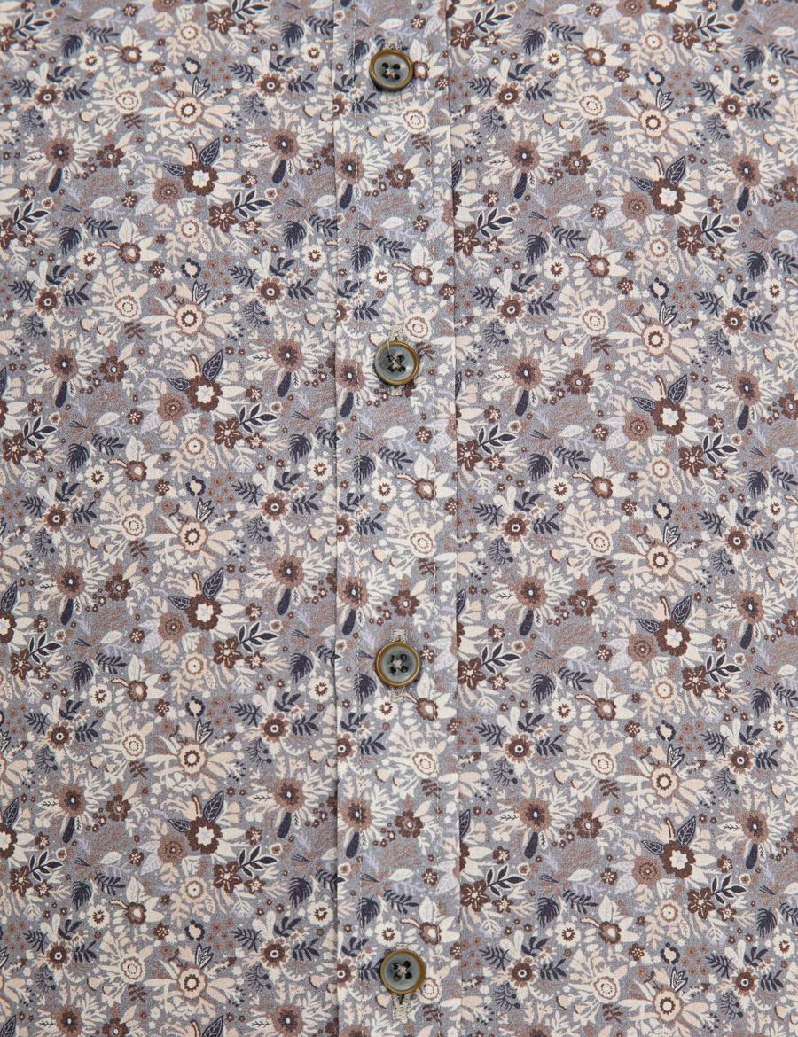 Gri Slim Fit Uzun Kollu Gömlek