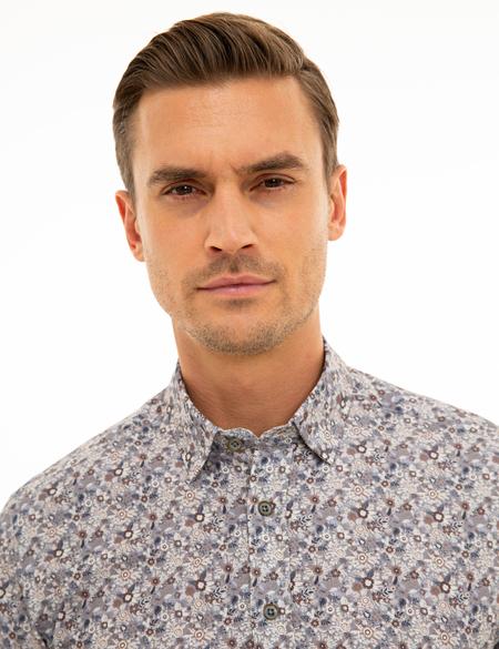 Gri Slim Fit Uzun Kollu Gömlek - 50227469002