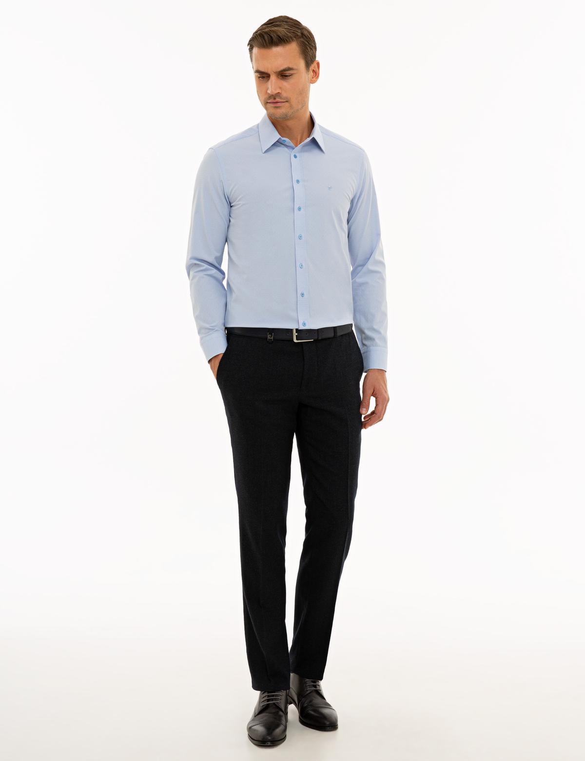 Mavi Slim Fit Armürlü Gömlek - 50233529010