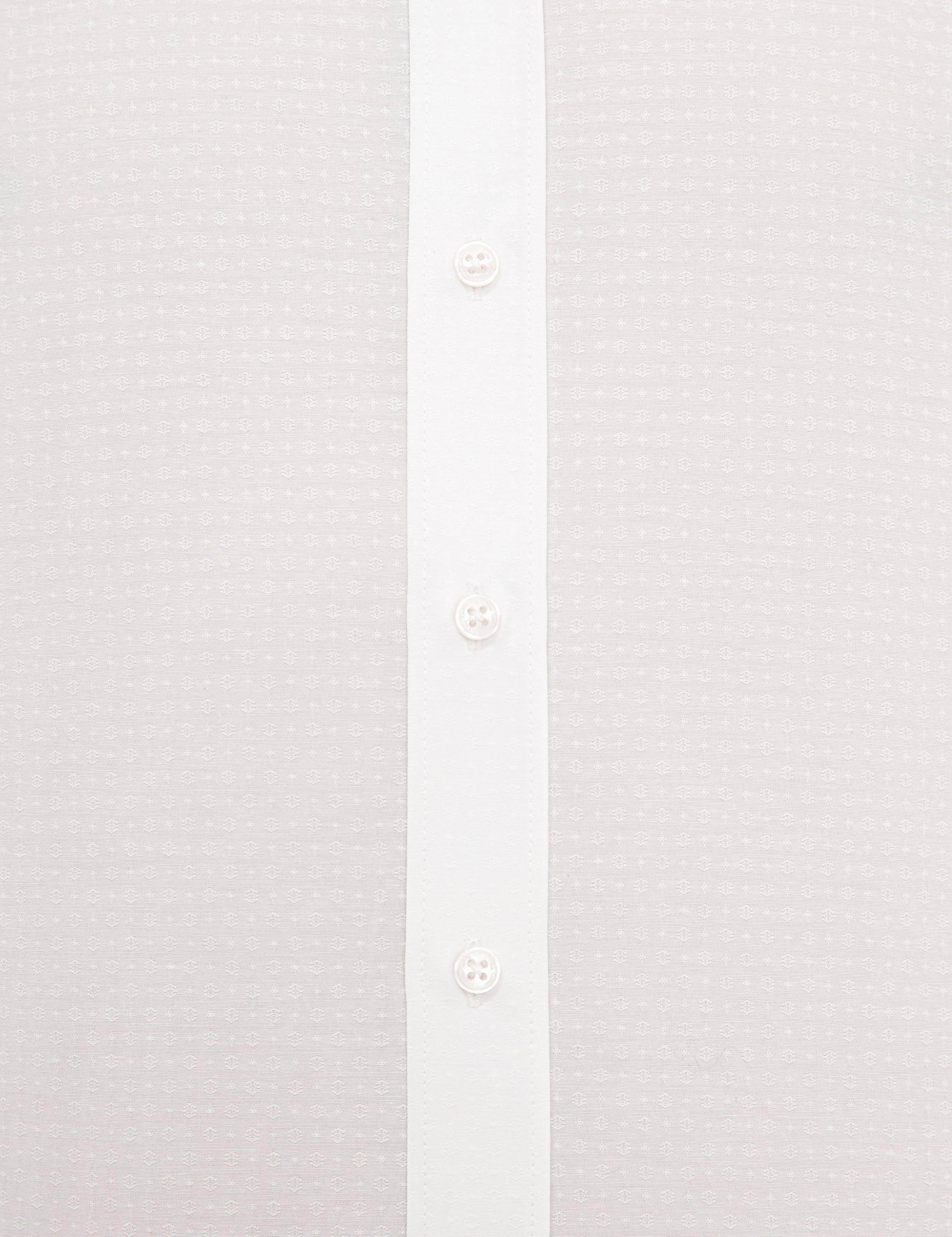 Beyaz Slim Fit Armürlü Gömlek