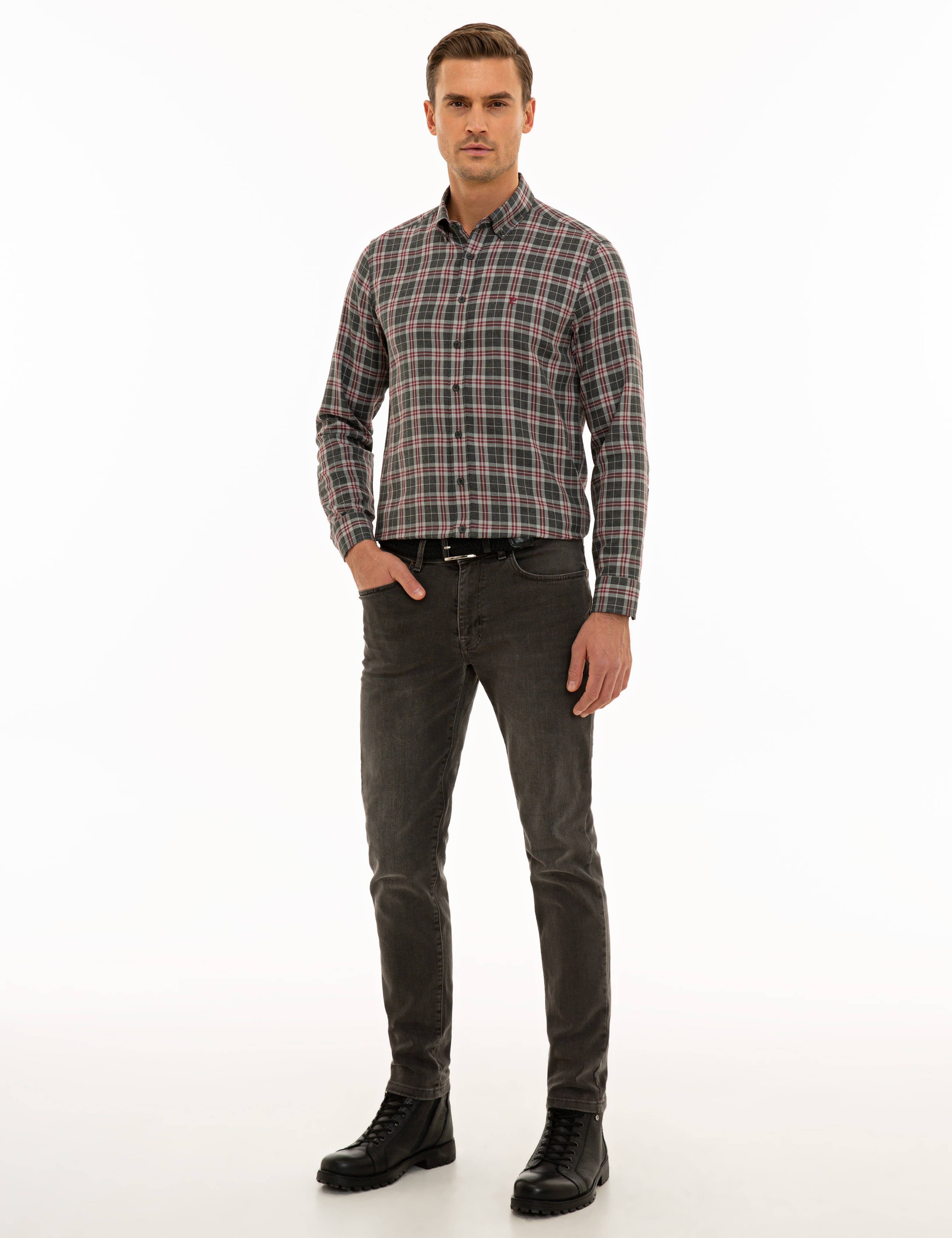 Antrasit Slim Fit Gömlek - Image 4