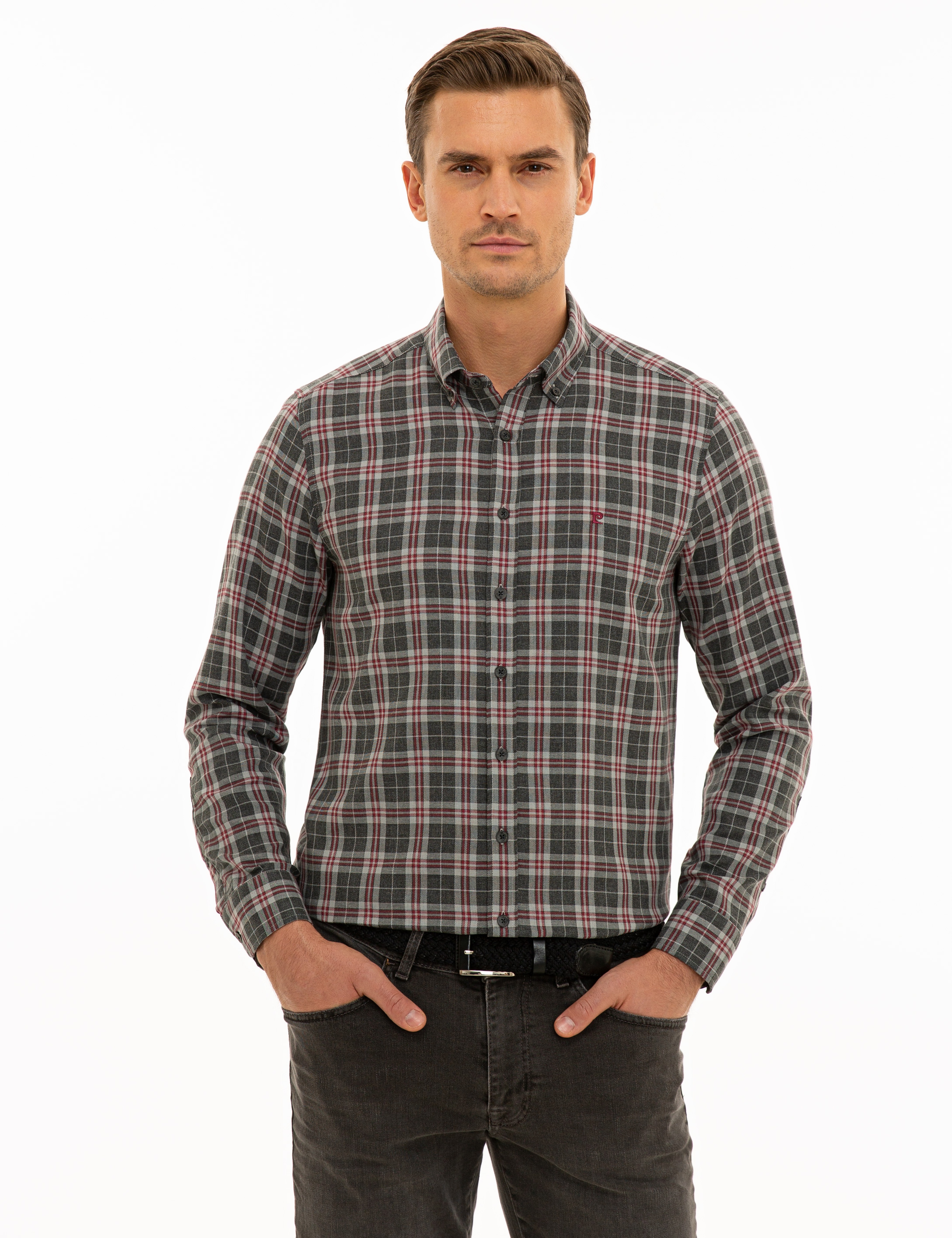 Antrasit Slim Fit Gömlek - Image 1