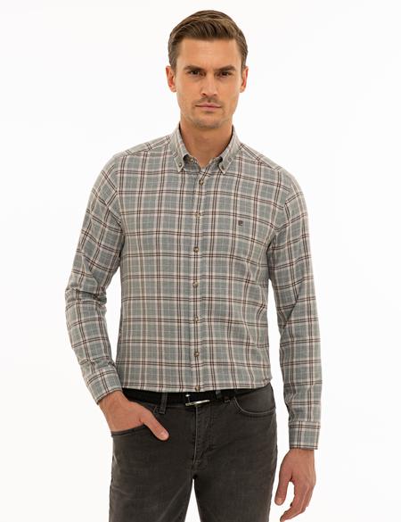 Kahverengi Slim Fit Gömlek - 50233524011