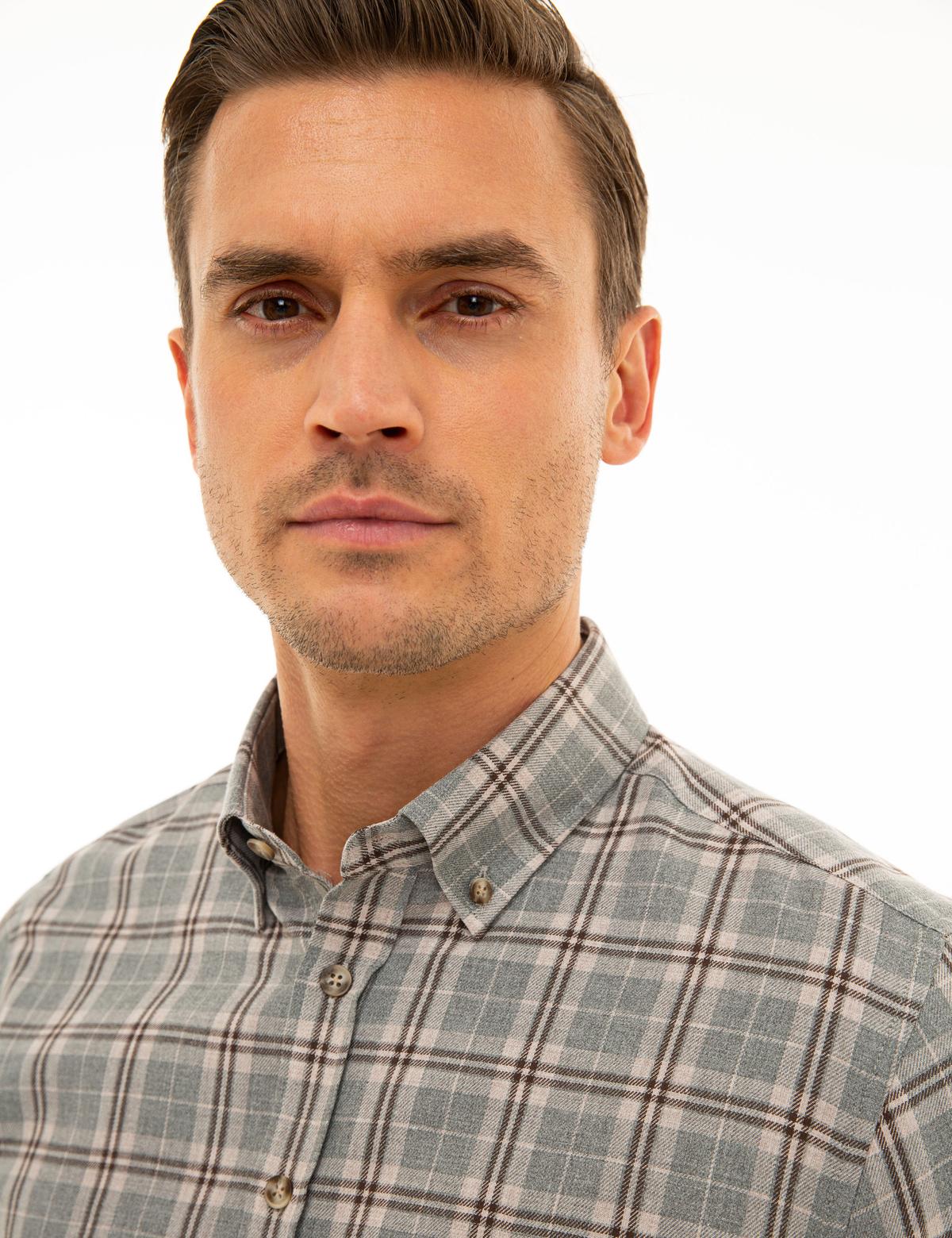 Kahverengi Slim Fit Gömlek - 50233524011