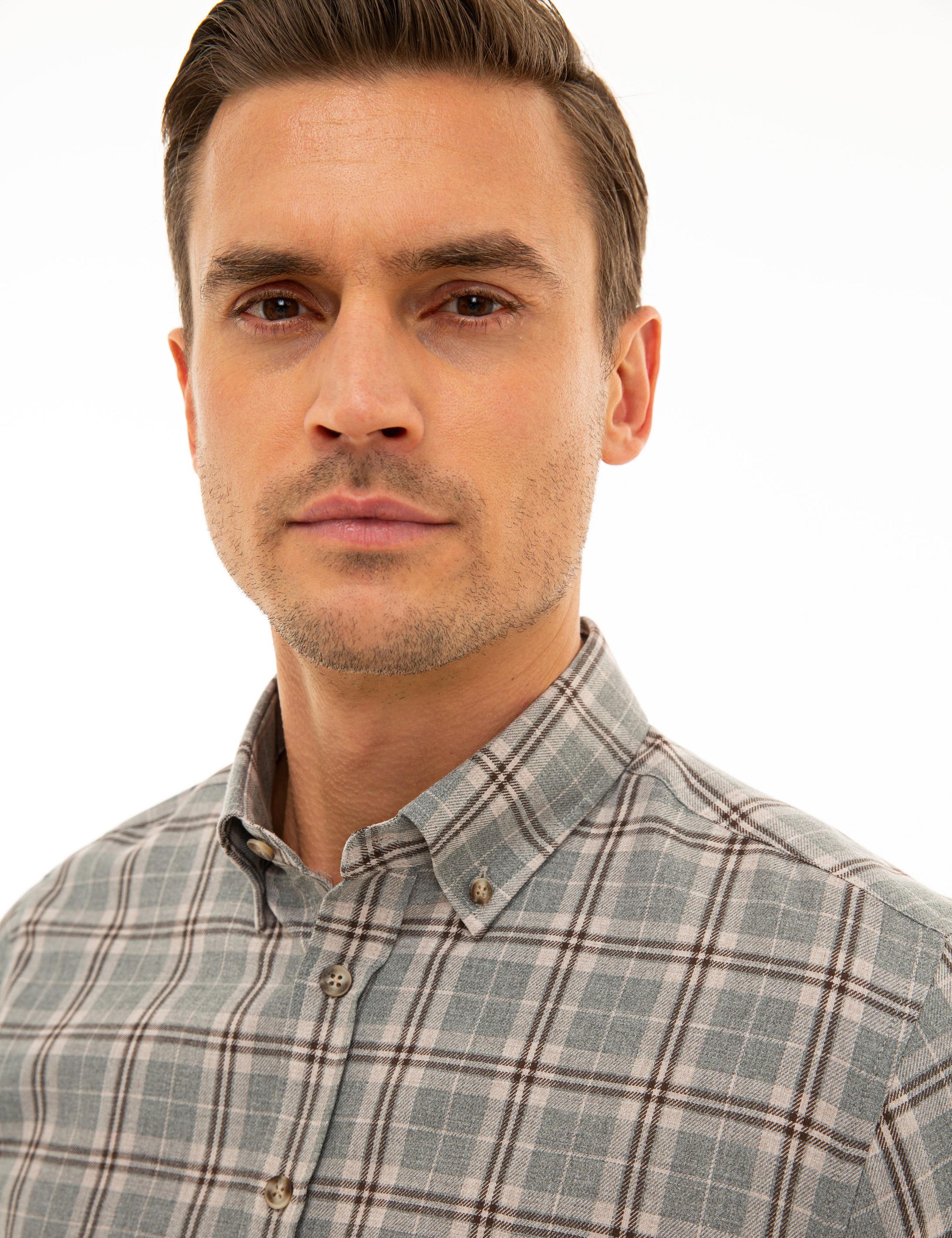 Kahverengi Slim Fit Gömlek