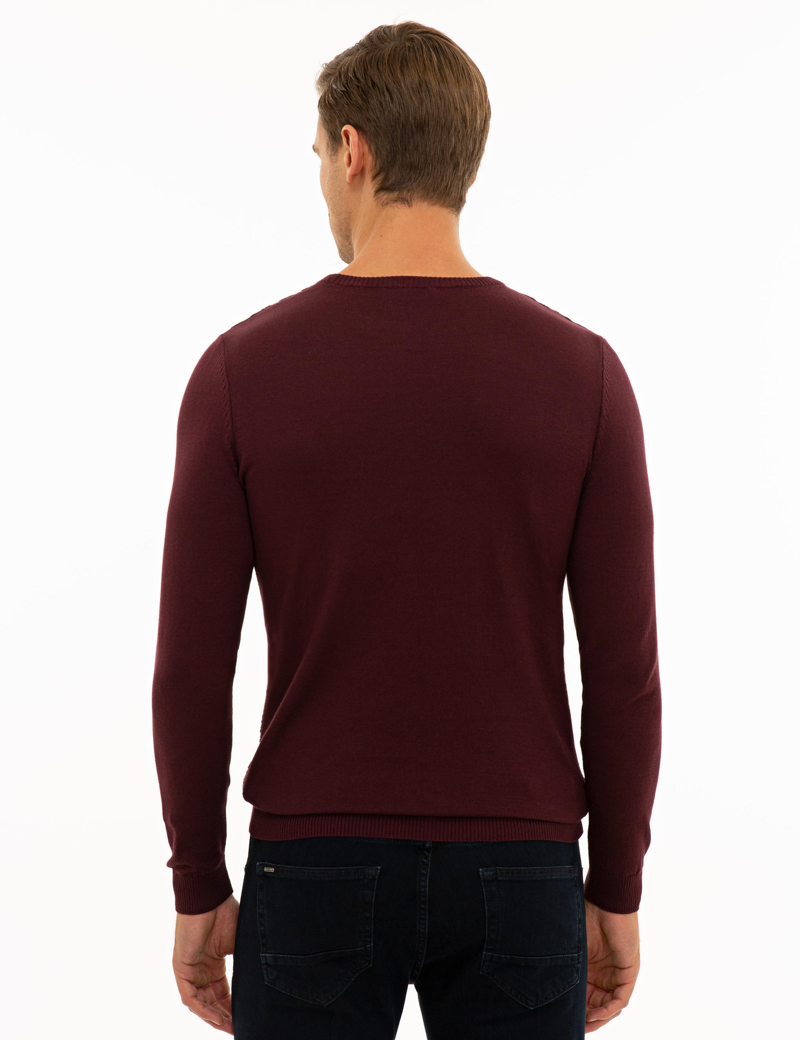 Bordo Slim Fit Triko Kazak