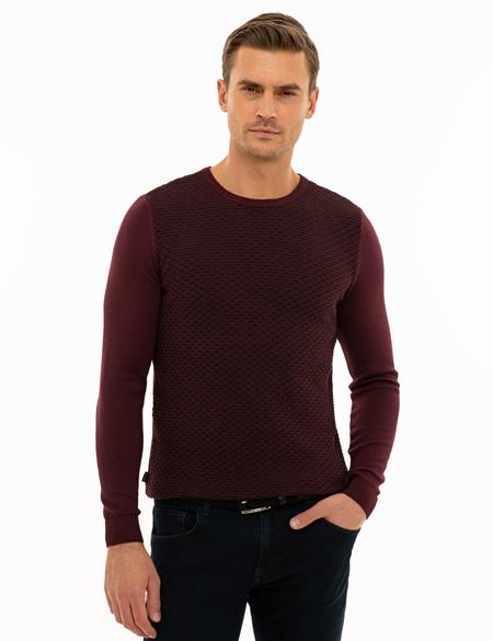 Bordo Slim Fit Triko Kazak - 50233737001