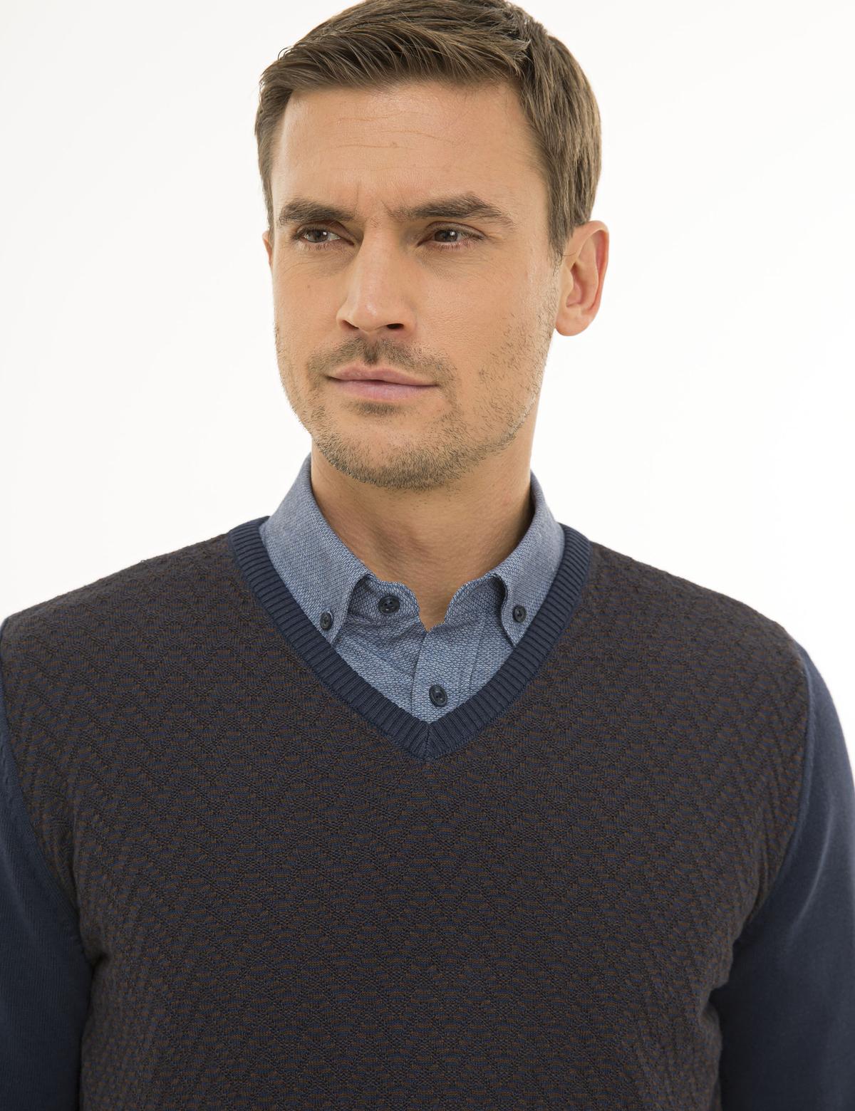 Lacivert Slim Fit Triko Kazak - 50233718007