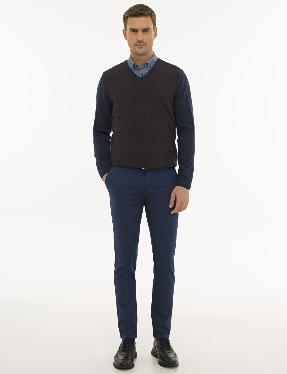 Lacivert Slim Fit Triko Kazak - 50233718007