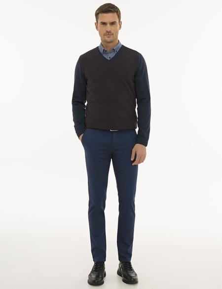 Lacivert Slim Fit Triko Kazak - 50233718007