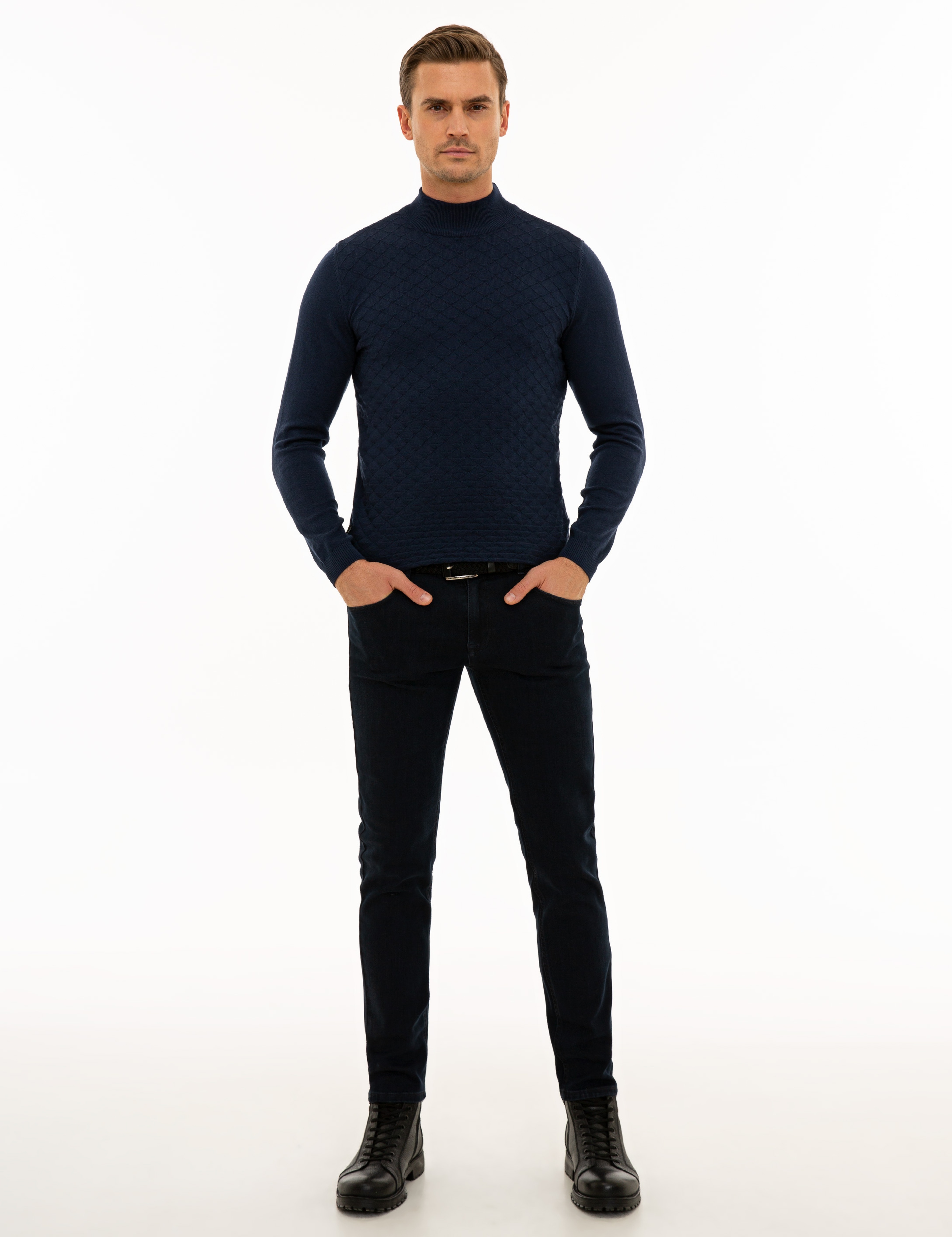 Lacivert Slim Fit Kazak - Image 5