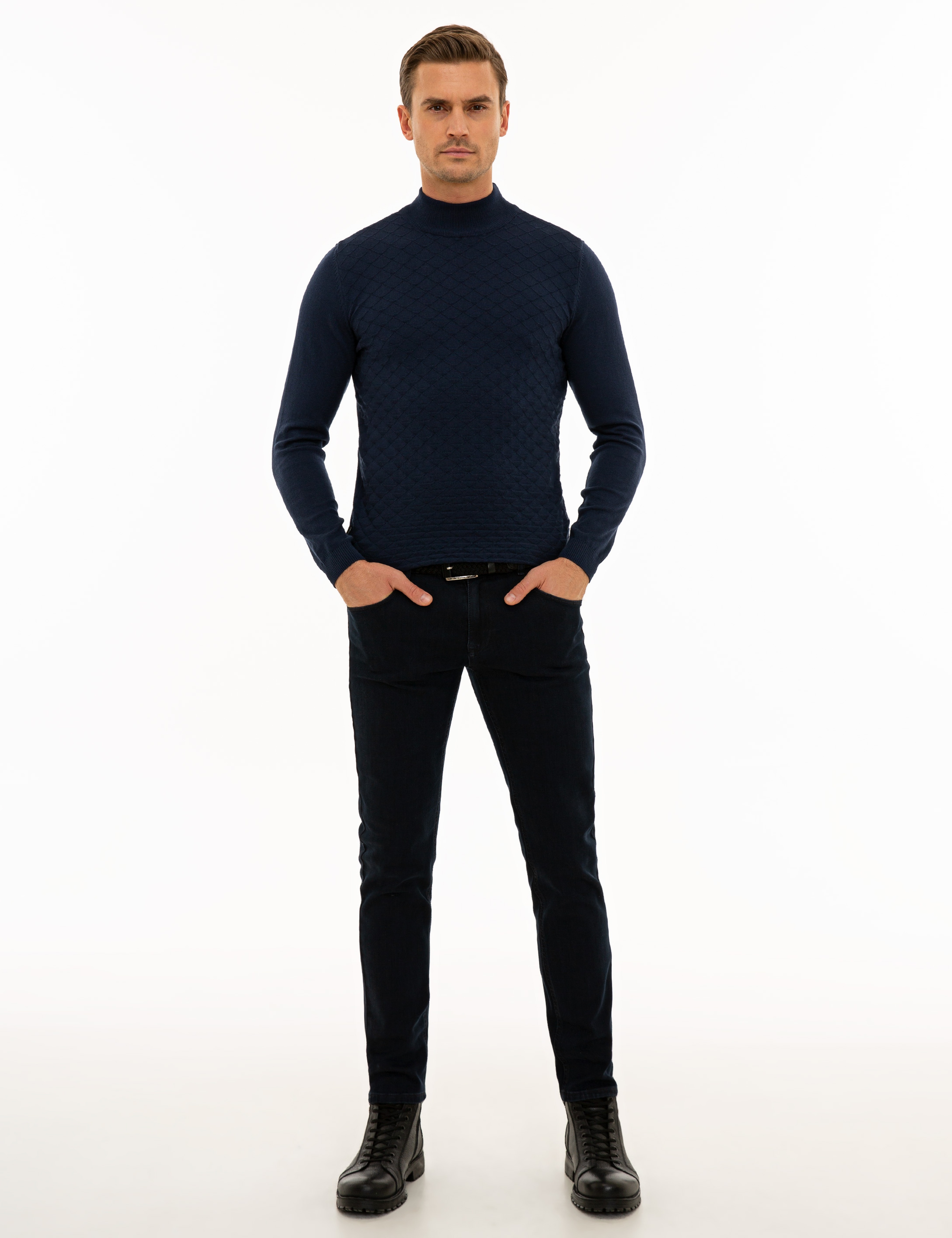 Lacivert Slim Fit Kazak
