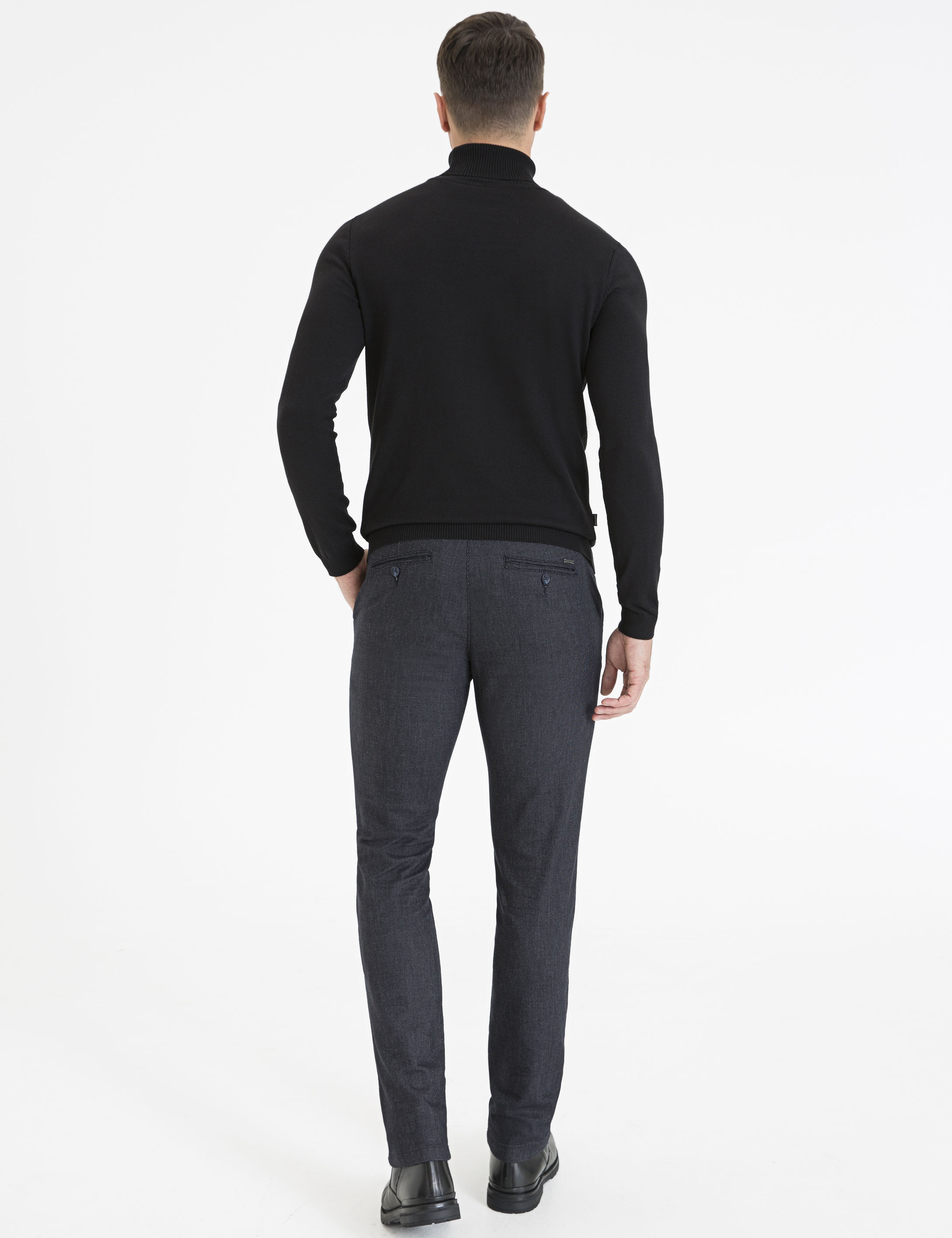 Lacivert Slim Fit Chino Pantolon