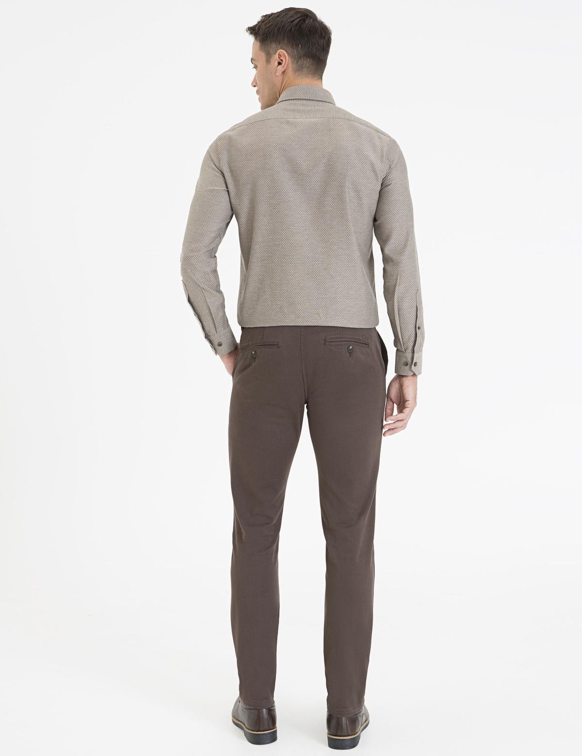 Kahverengi Slim Fit Chino Pantolon - 50234043140