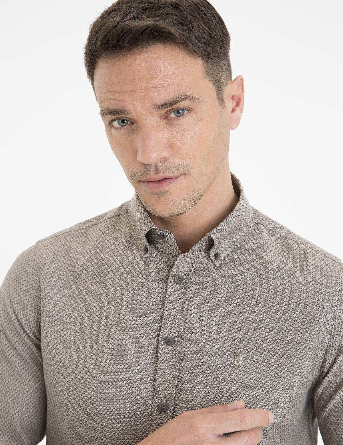 Açık Kahverengi Slim Fit Gömlek - 50233543041