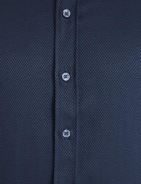 Lacivert Slim Fit Armürlü Gömlek - 50233547015