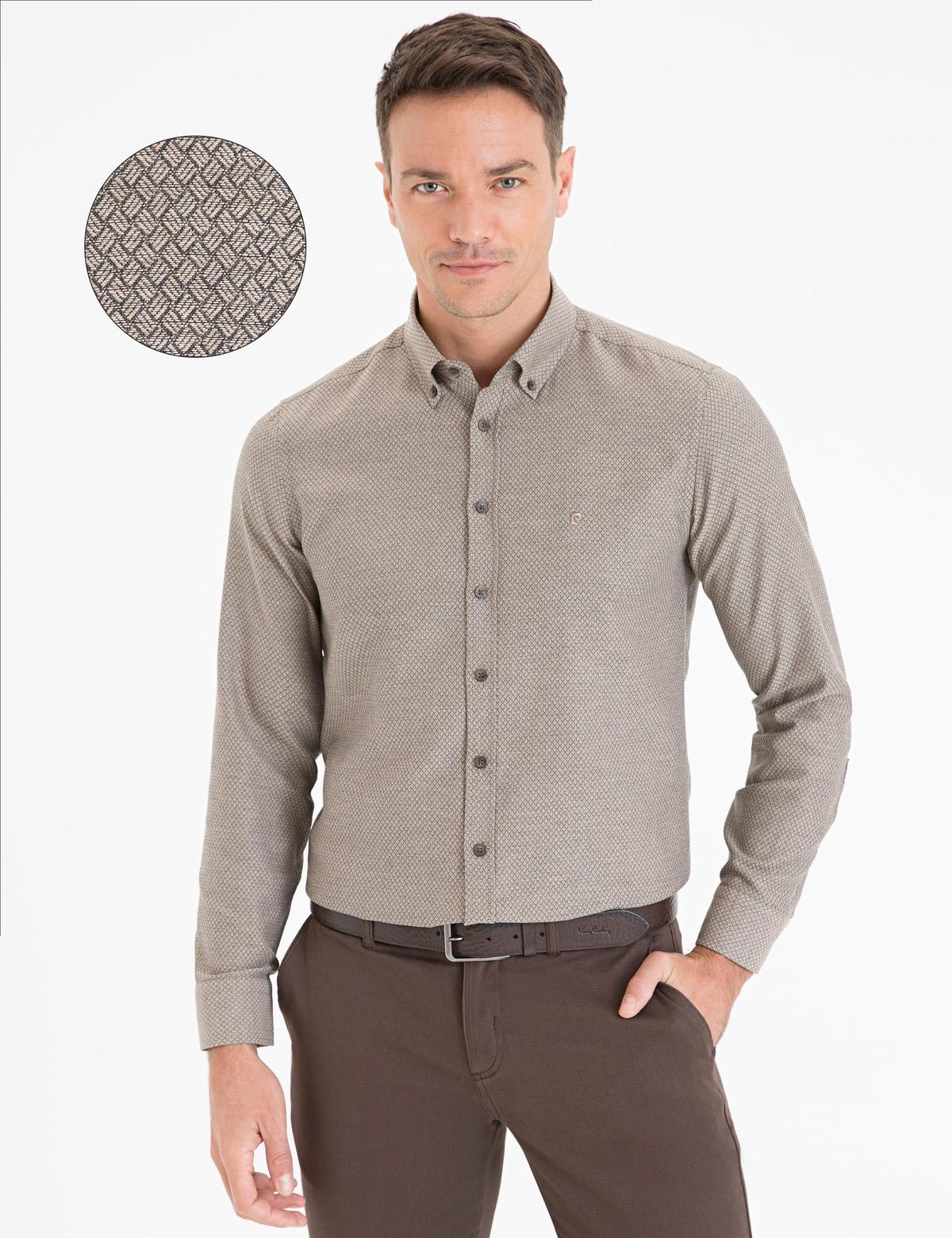 Açık Kahverengi Slim Fit Gömlek